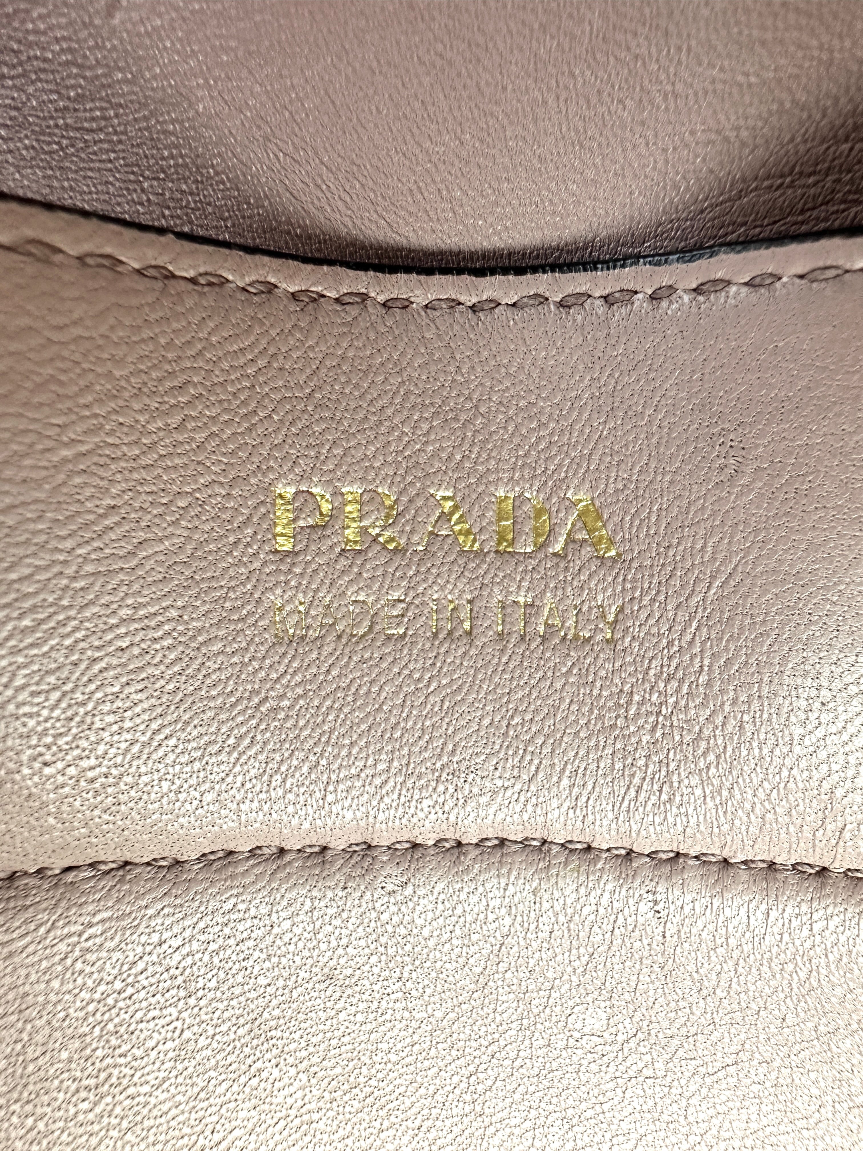 Prada Double Black Saffiano Cuir Leather Handle Bag PR347