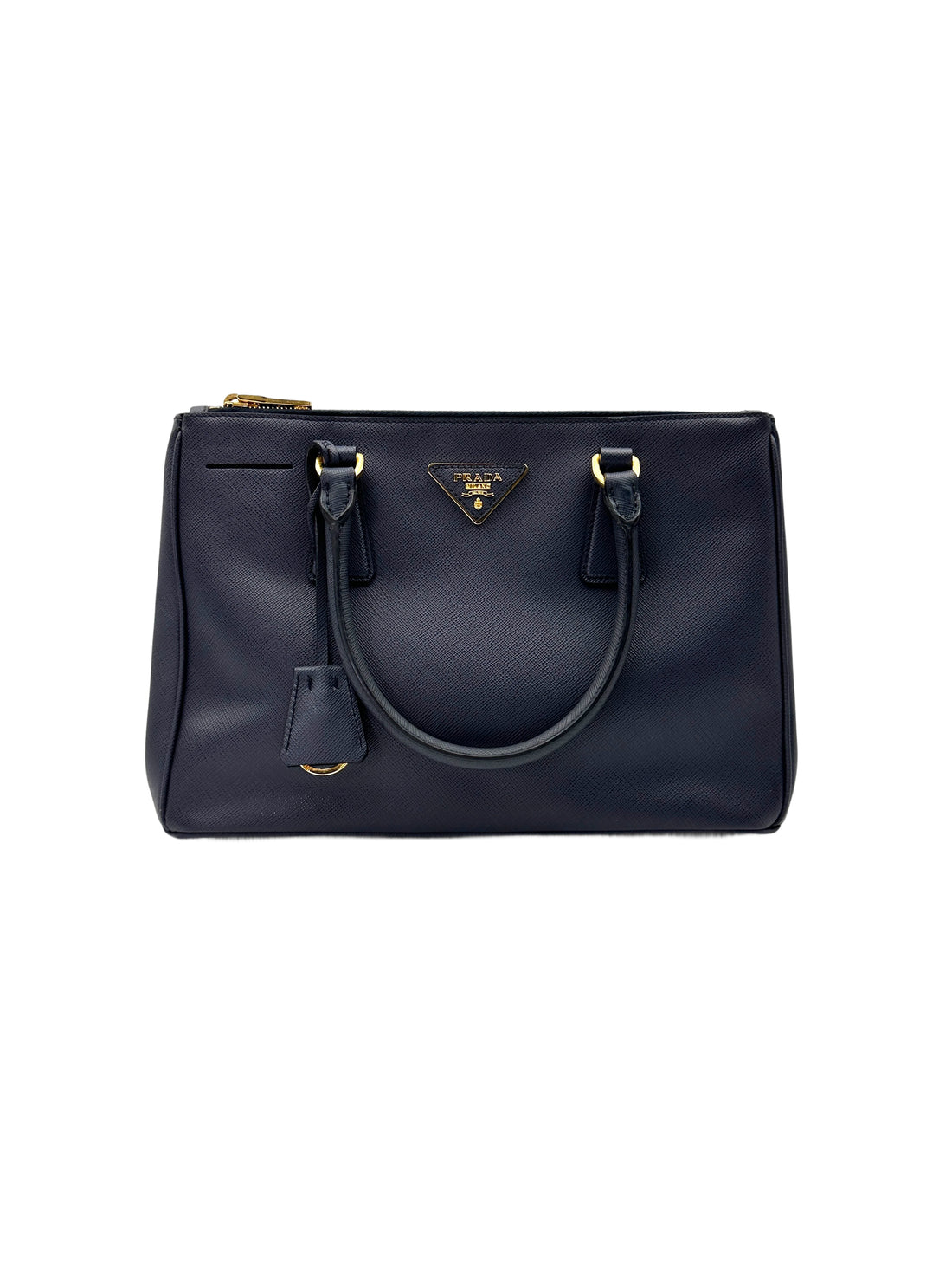 Prada Galleria Navy Saffiano Leather Handle Bag PR351