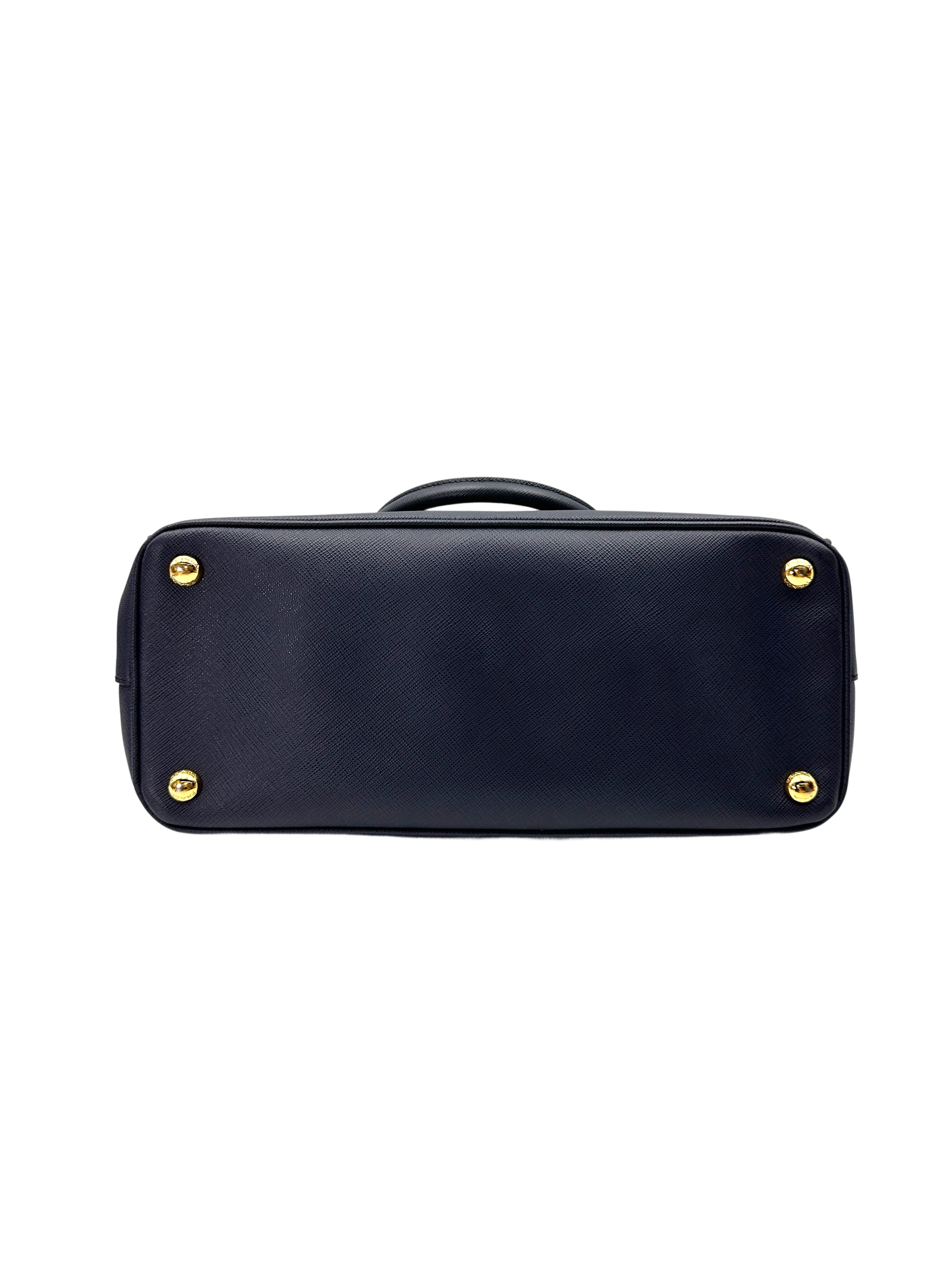 Prada Galleria Navy Saffiano Leather Handle Bag PR351