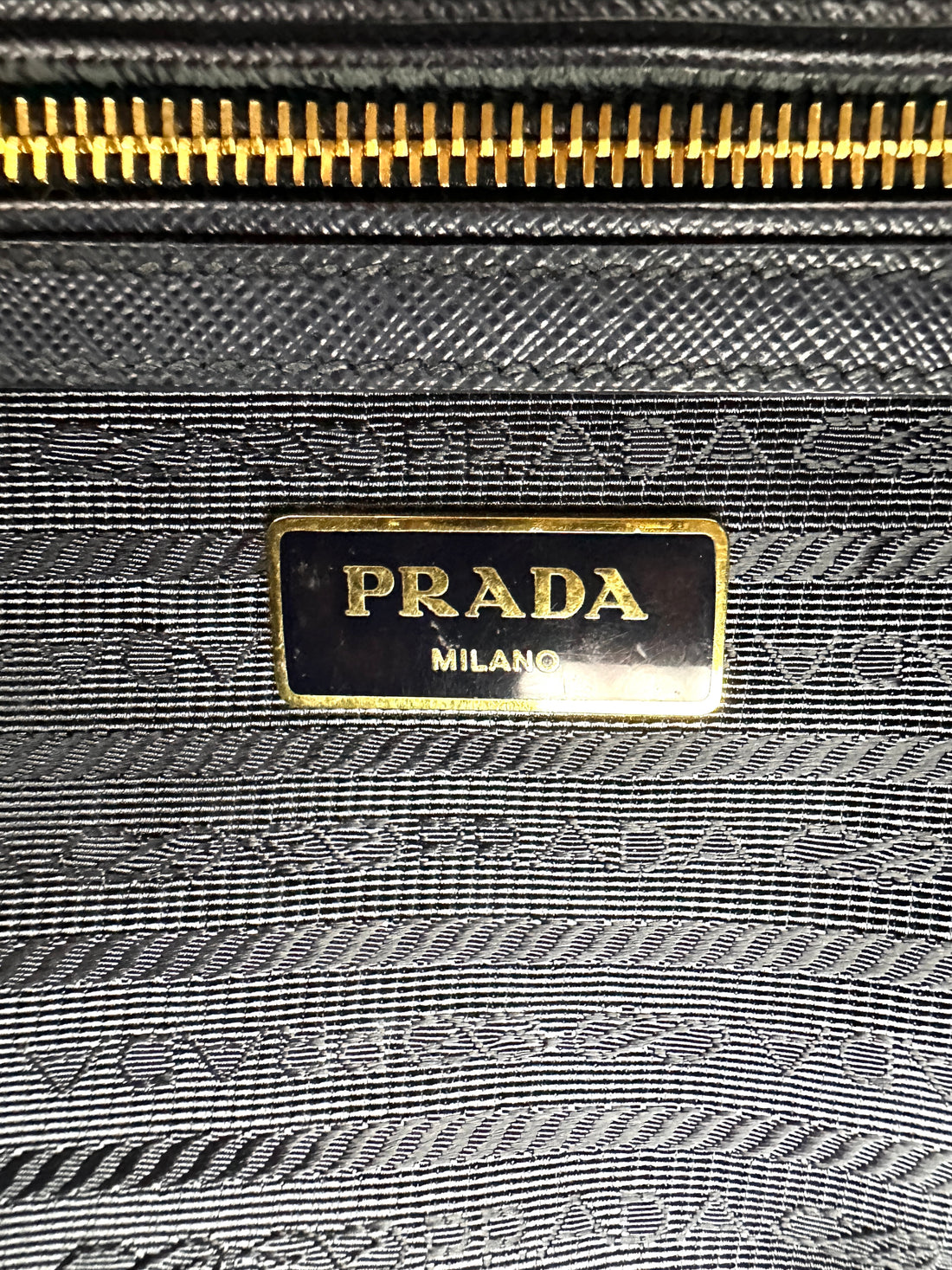 Prada Galleria Navy Saffiano Leather Handle Bag PR351