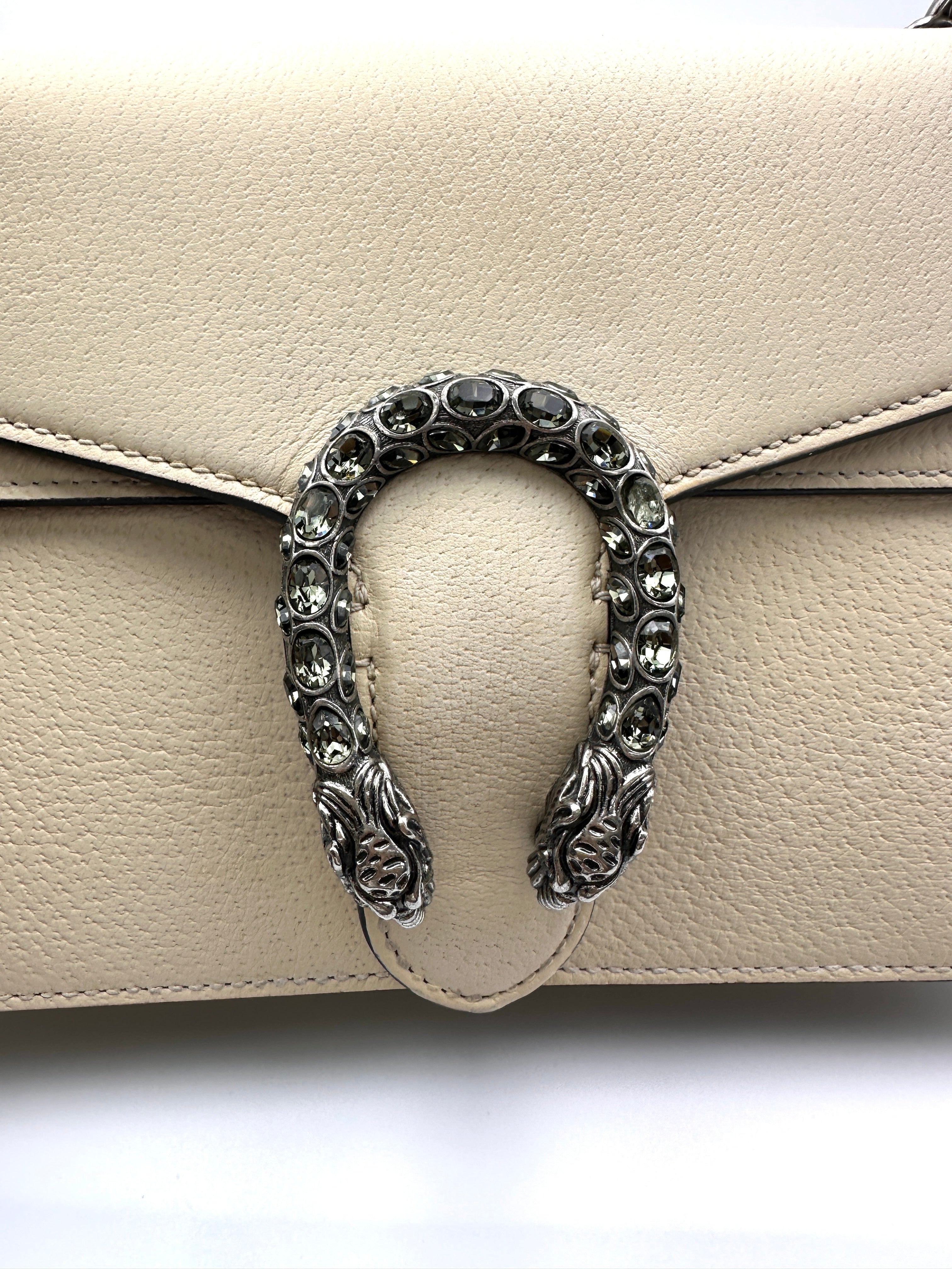 Gucci Dionysus White Leather Shoulder Bag GG1037