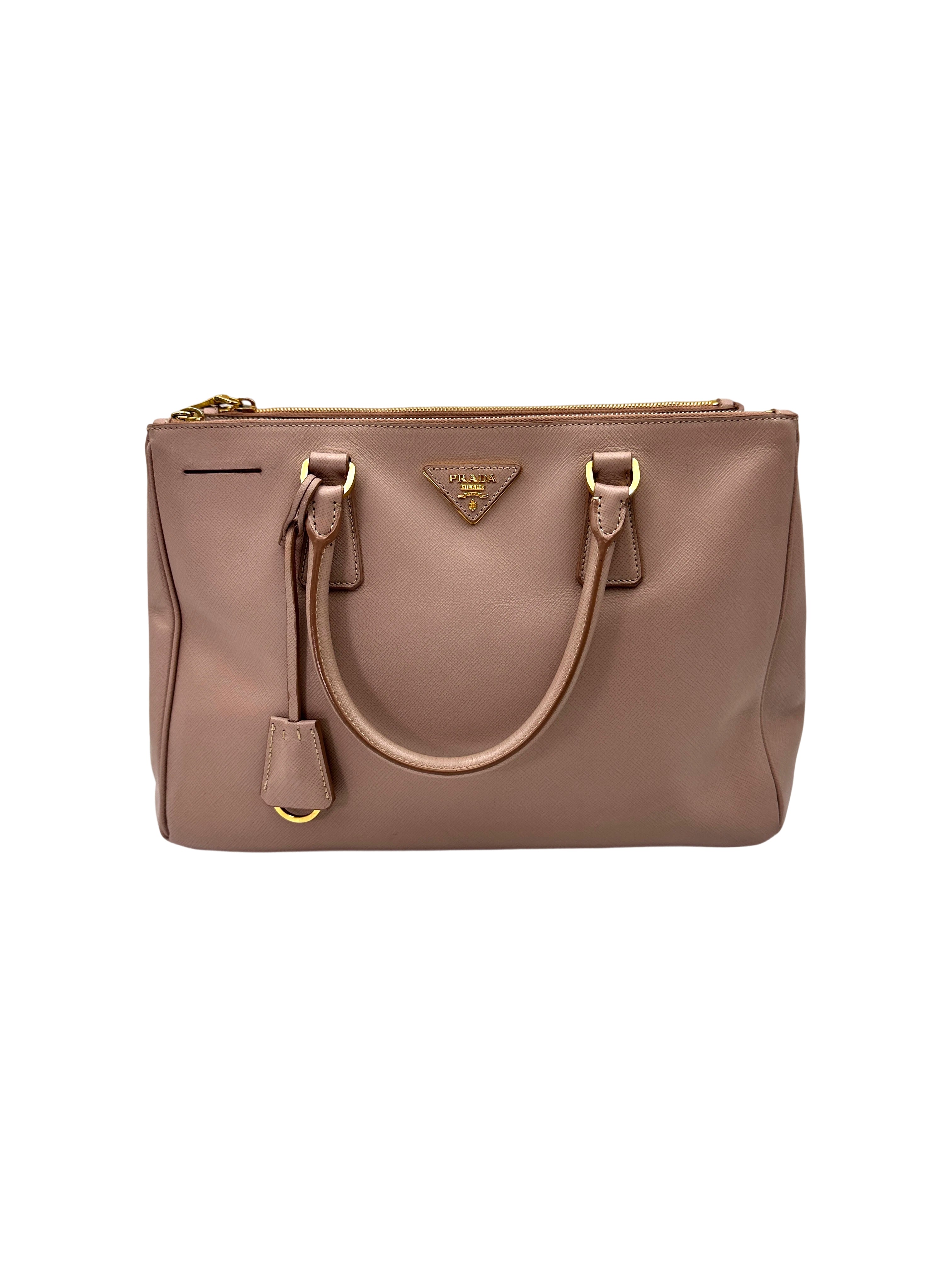 Prada Galleria Beige Saffiano Leather Handle Bag PR348