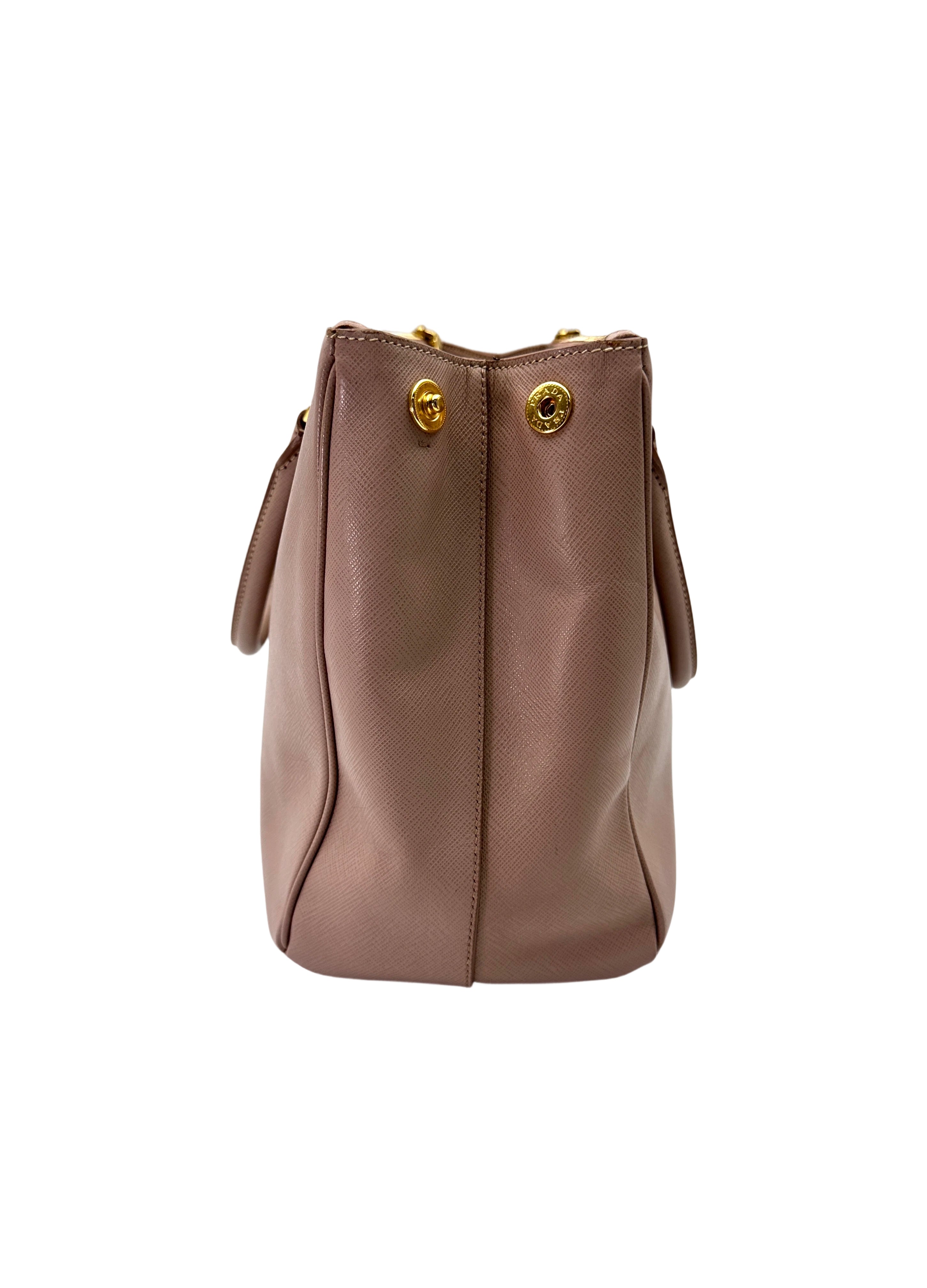 Prada Galleria Beige Saffiano Leather Handle Bag PR348