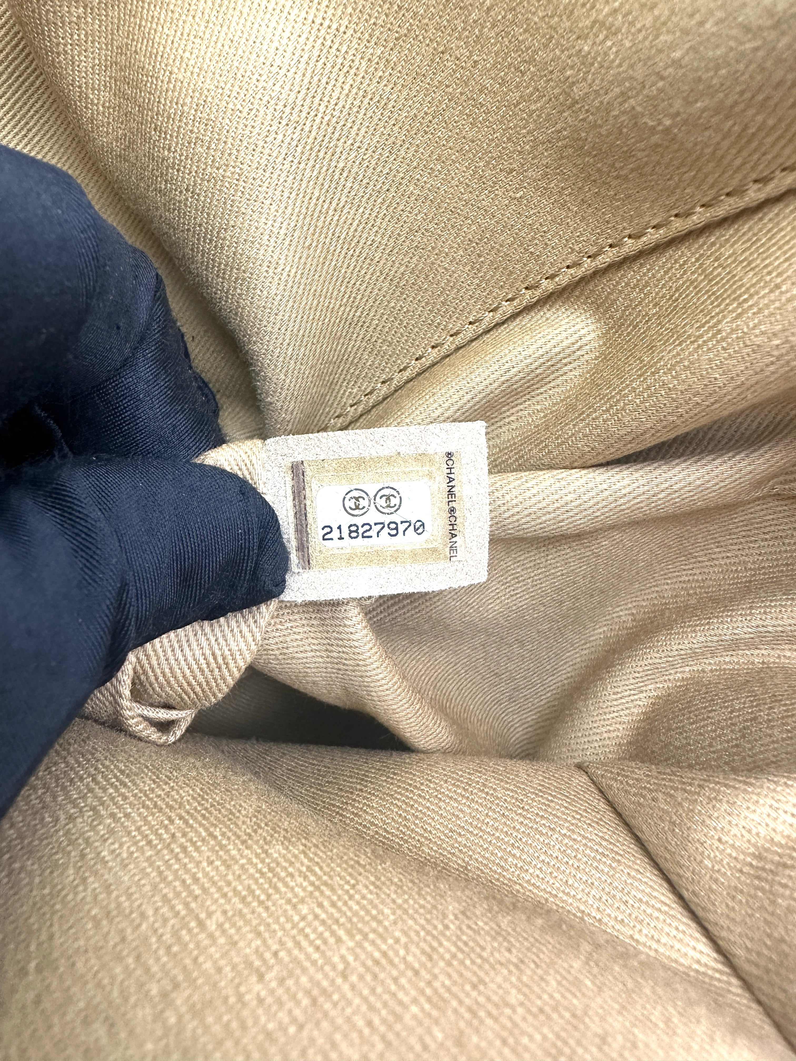 Chanel Metallic Beige Leather Handle Bag(21***70) CC1974