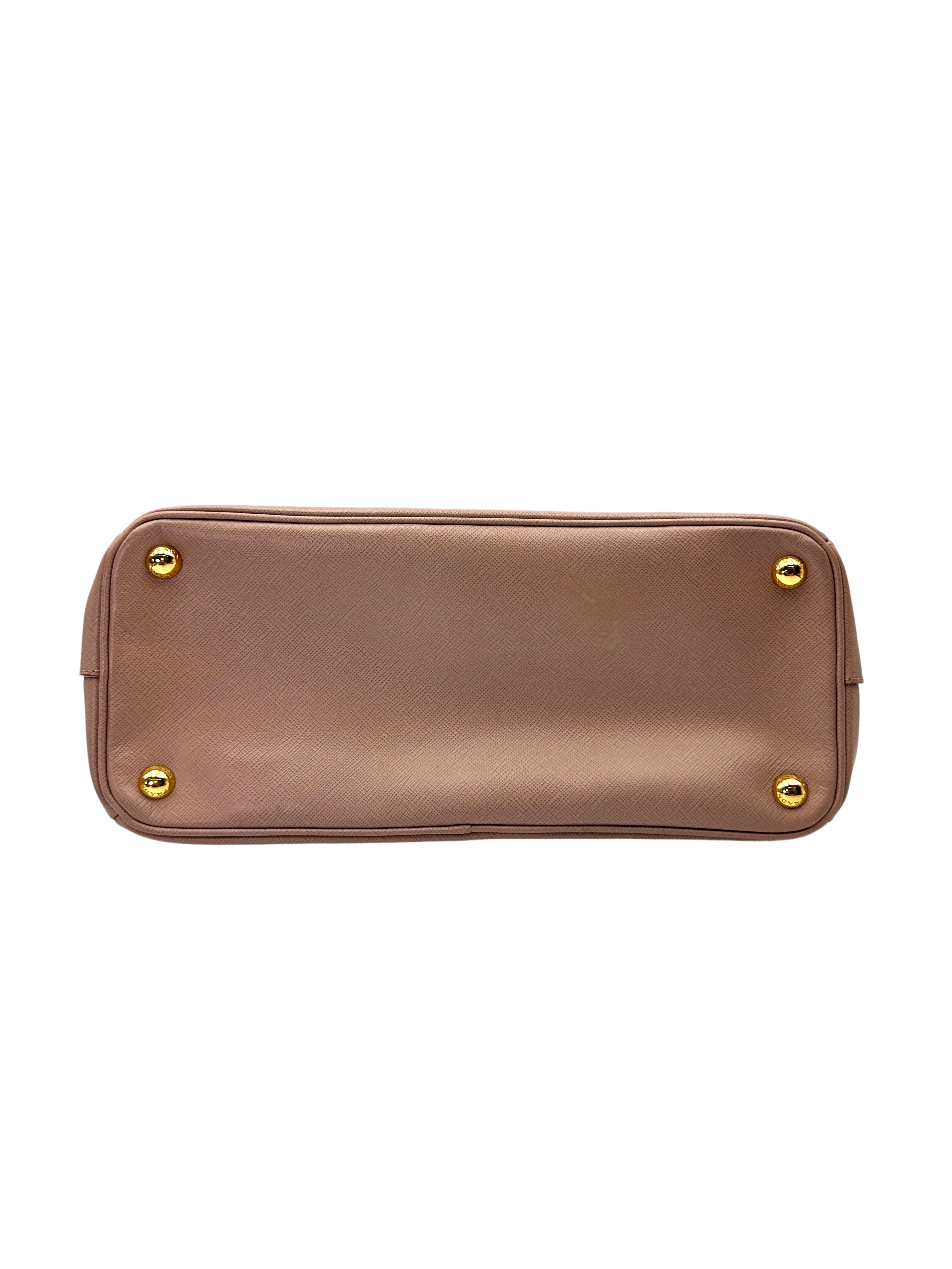 Prada Galleria Beige Saffiano Leather Small Size Handle Bag PR350