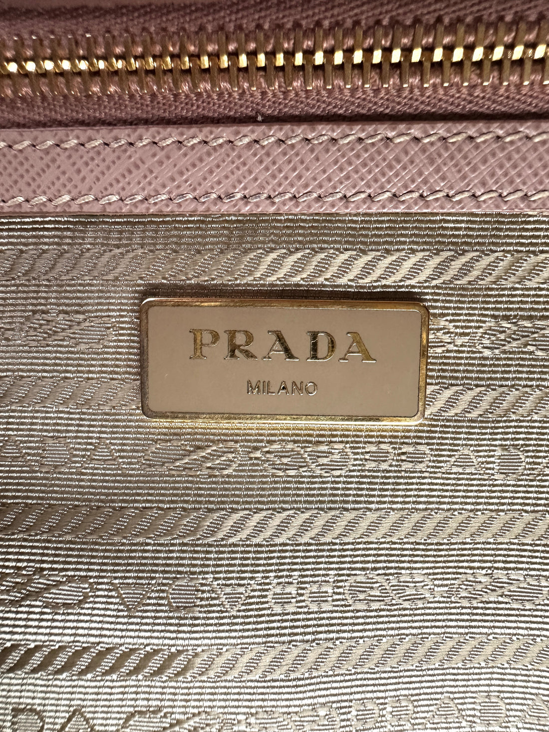 Prada Galleria Beige Saffiano Leather Small Size Handle Bag PR350