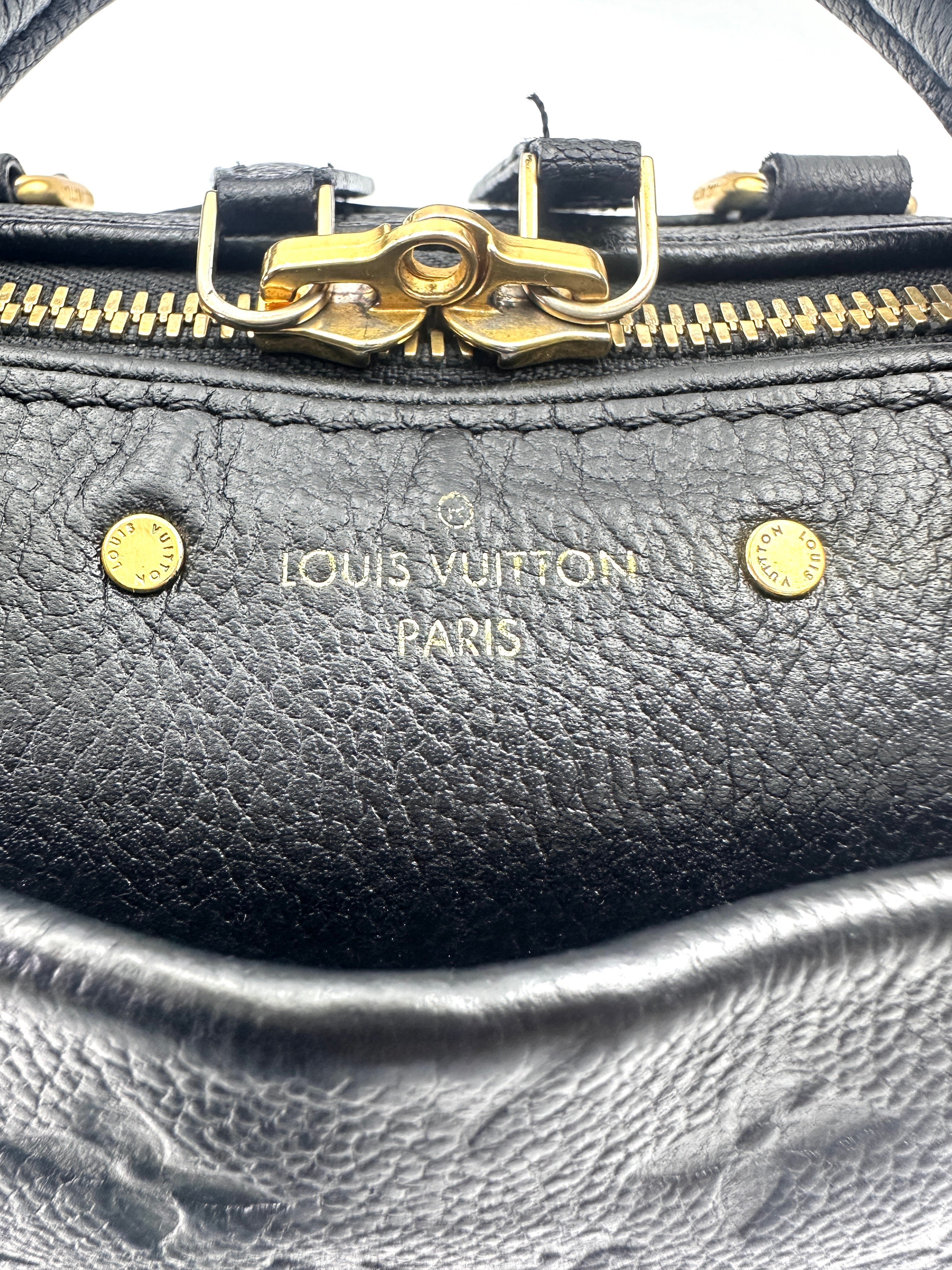 Louis Vuitton Speedy20 Black Monogram Empreinte Leather Handle Bag LV2751
