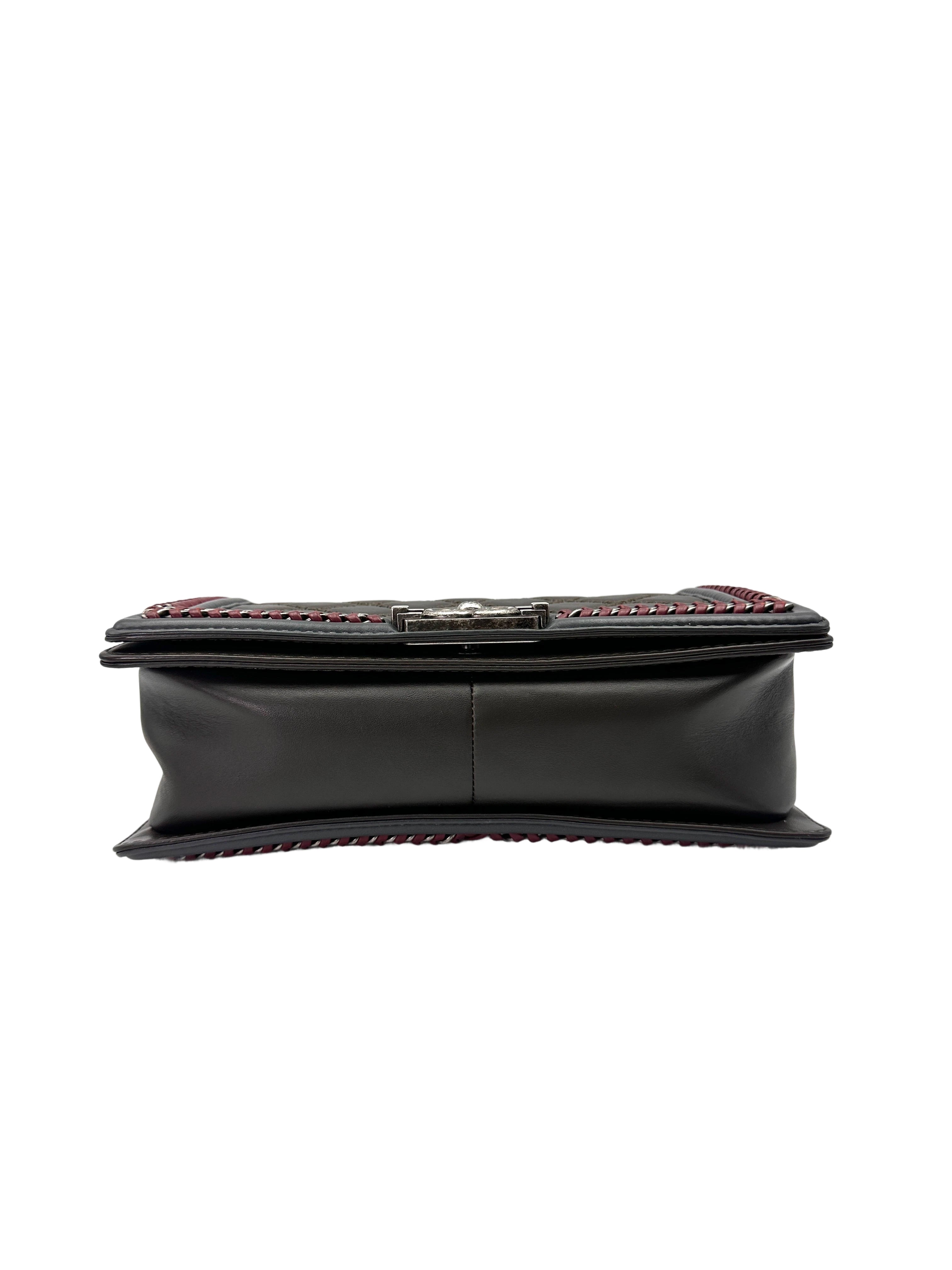 Chanel LeBoy Black Quilted Leather Top Handle Flap Bag With Silver Buckle(21***50) CC1975