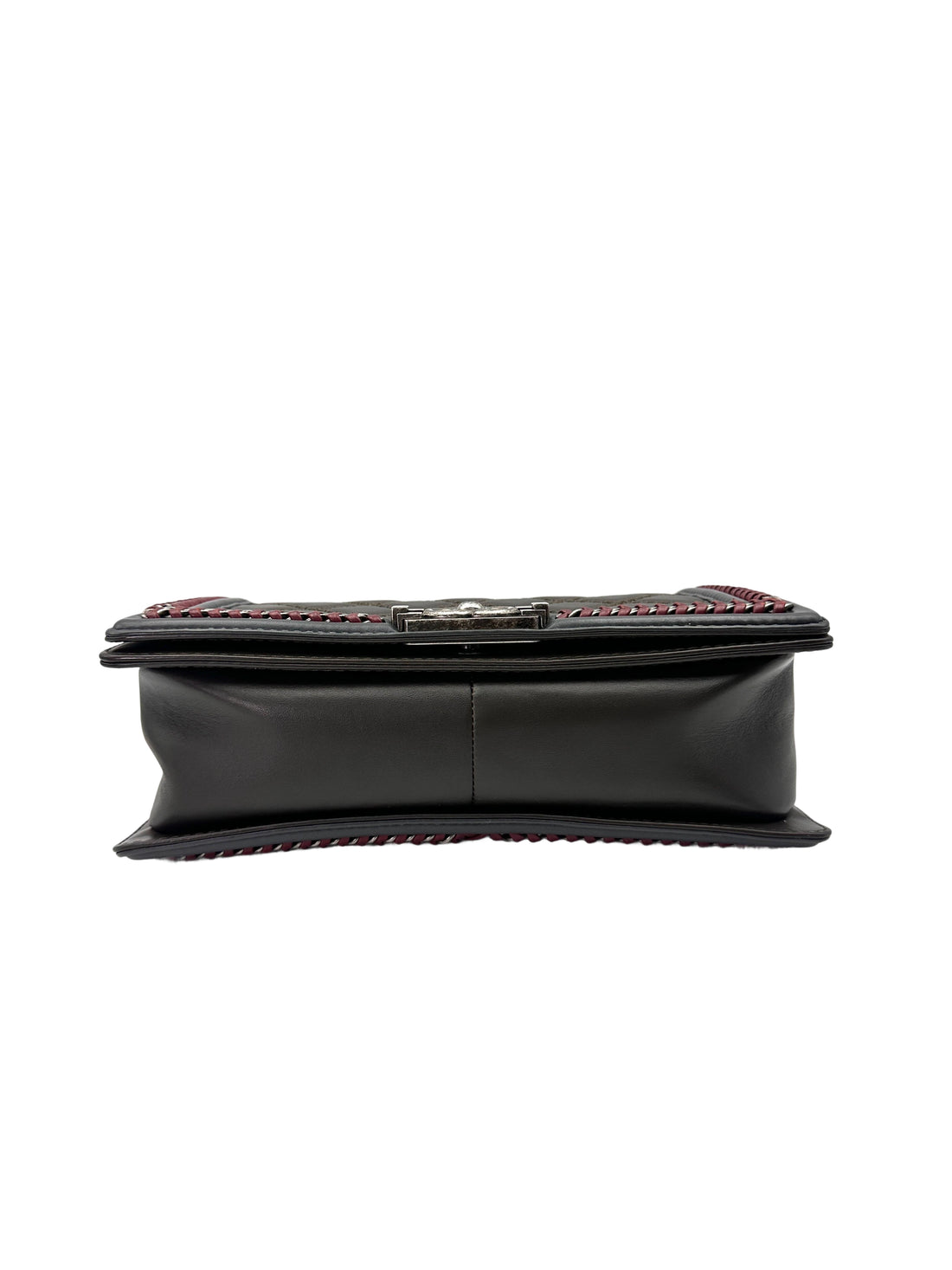 Chanel LeBoy Black Quilted Leather Top Handle Flap Bag With Silver Buckle(21***50) CC1975