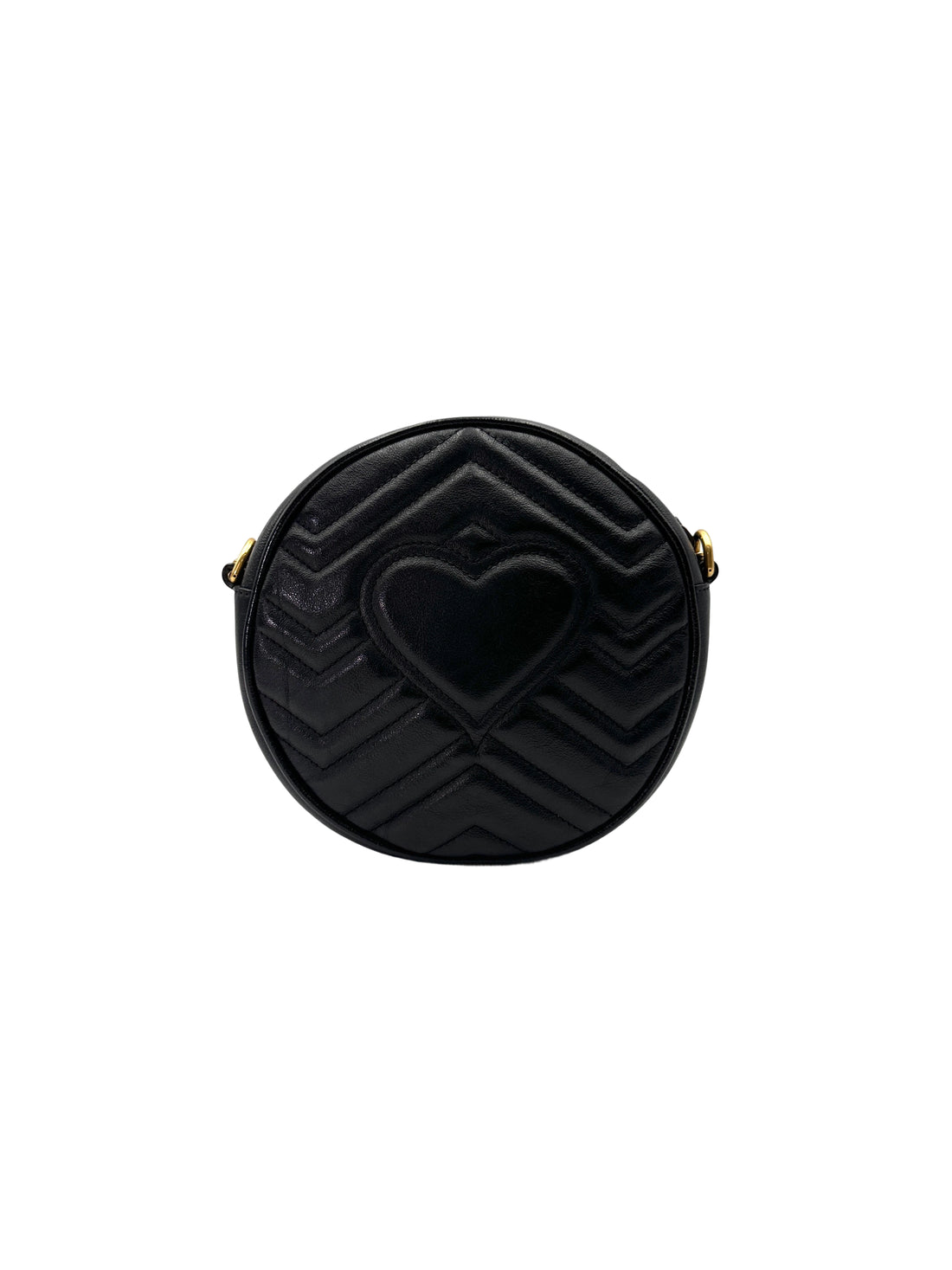Gucci GG Marmont Black Matelasse Leather Round Shoulder Bag GG1016