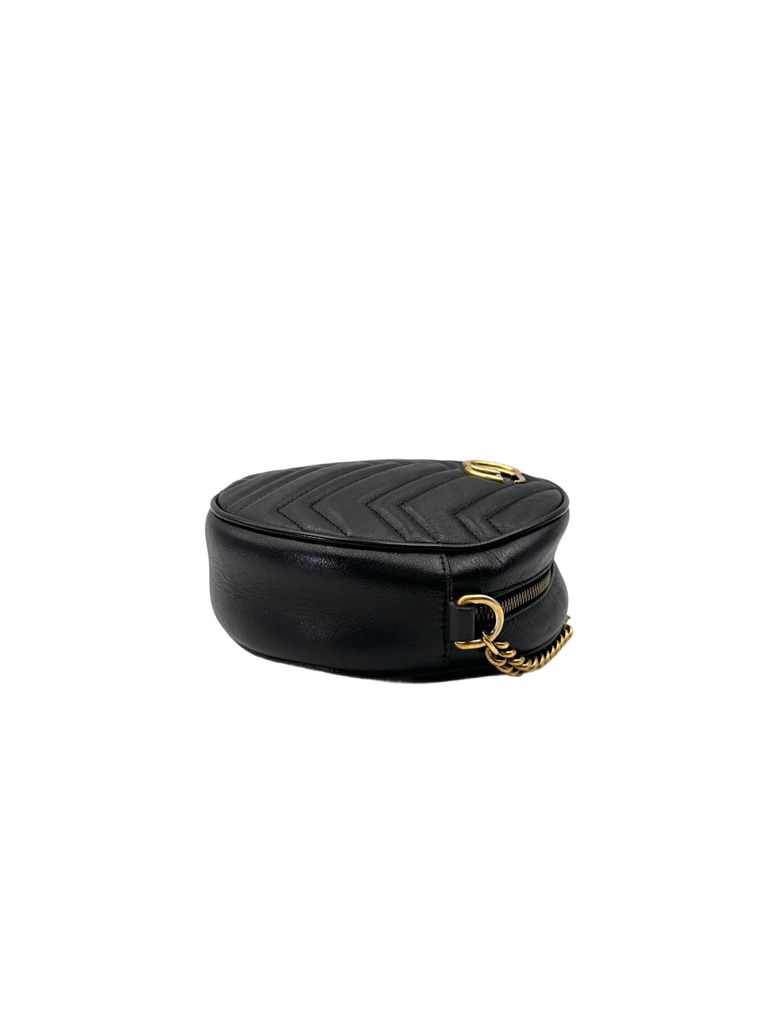 Gucci GG Marmont Black Matelasse Leather Round Shoulder Bag GG1016
