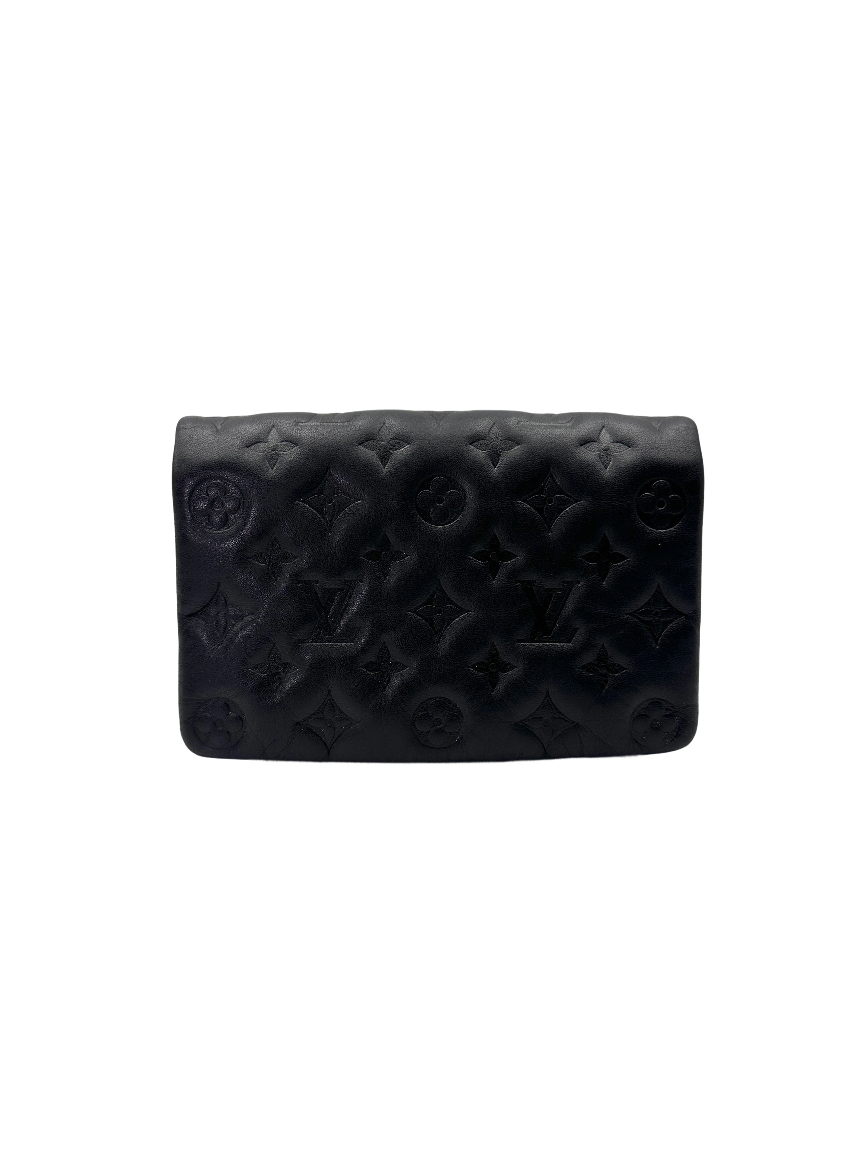 Louis Vuitton Coussin Black Monogram Embossed Leather Wallet On Chain LV2753