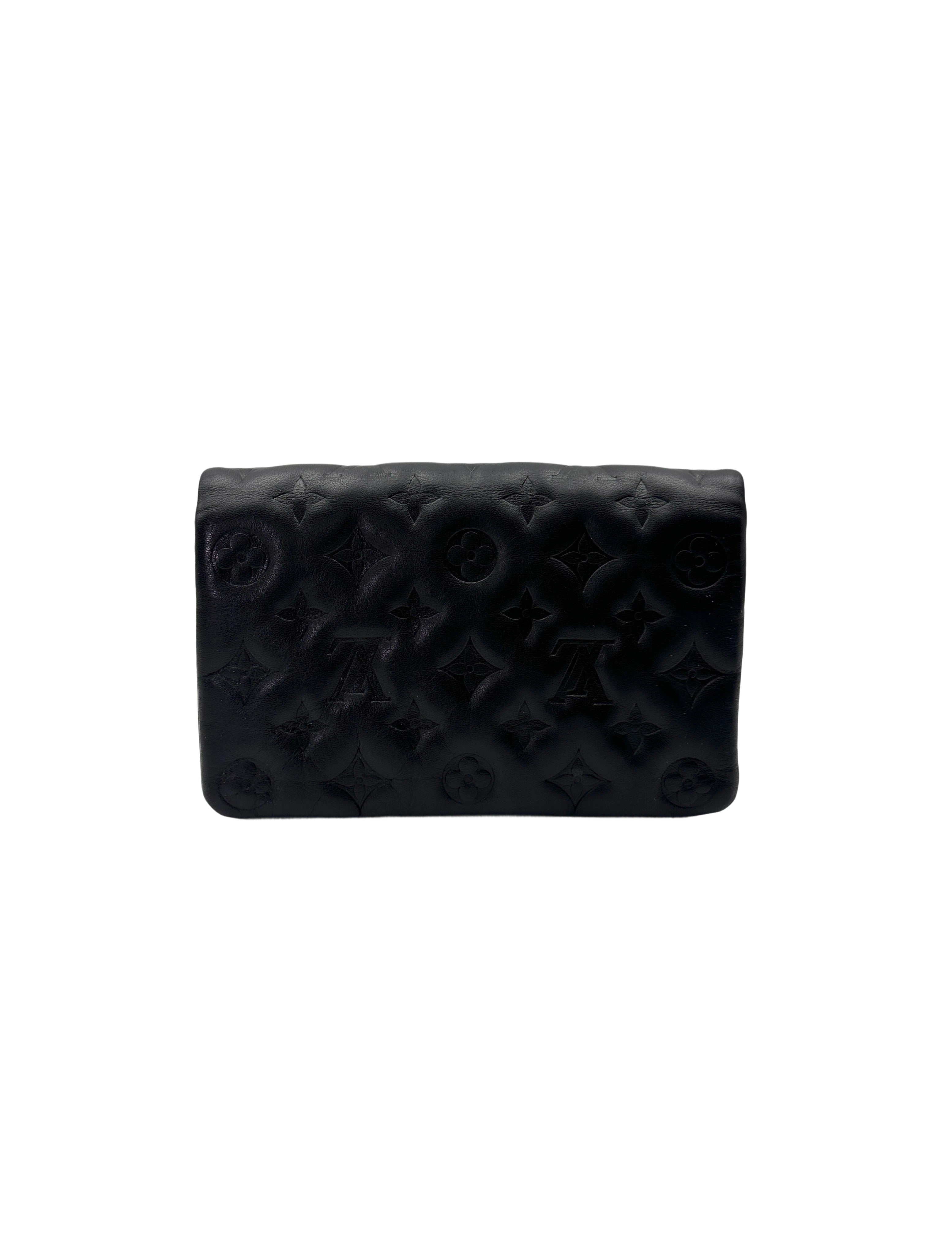 Louis Vuitton Coussin Black Monogram Embossed Leather Wallet On Chain LV2753