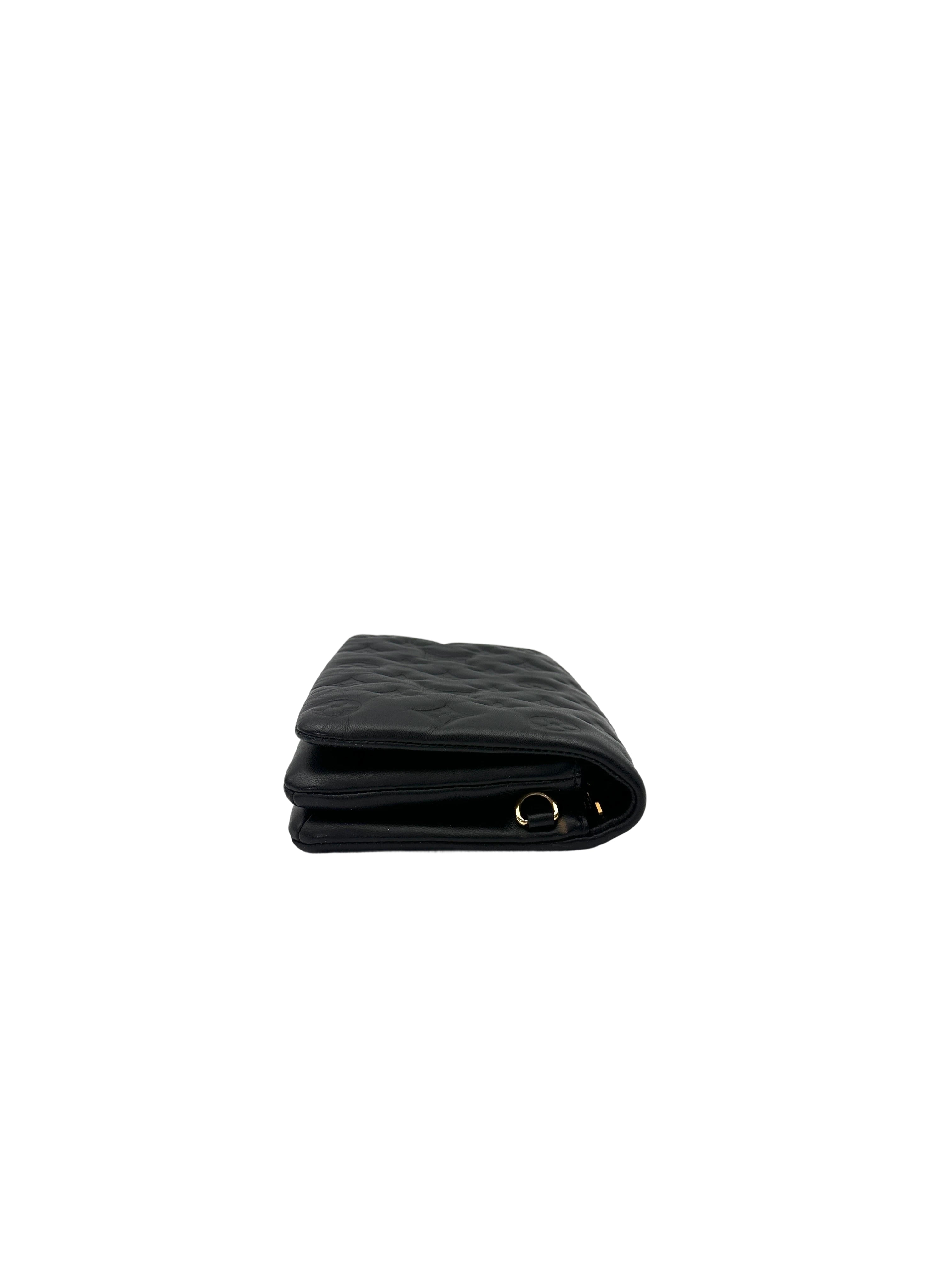 Louis Vuitton Coussin Black Monogram Embossed Leather Wallet On Chain LV2753