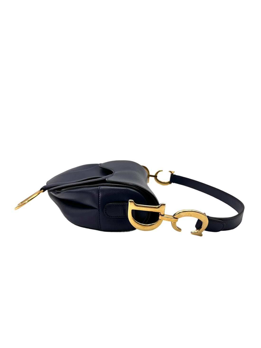 Christian Dior Navy Leather Medium Size Saddle Bag DR738