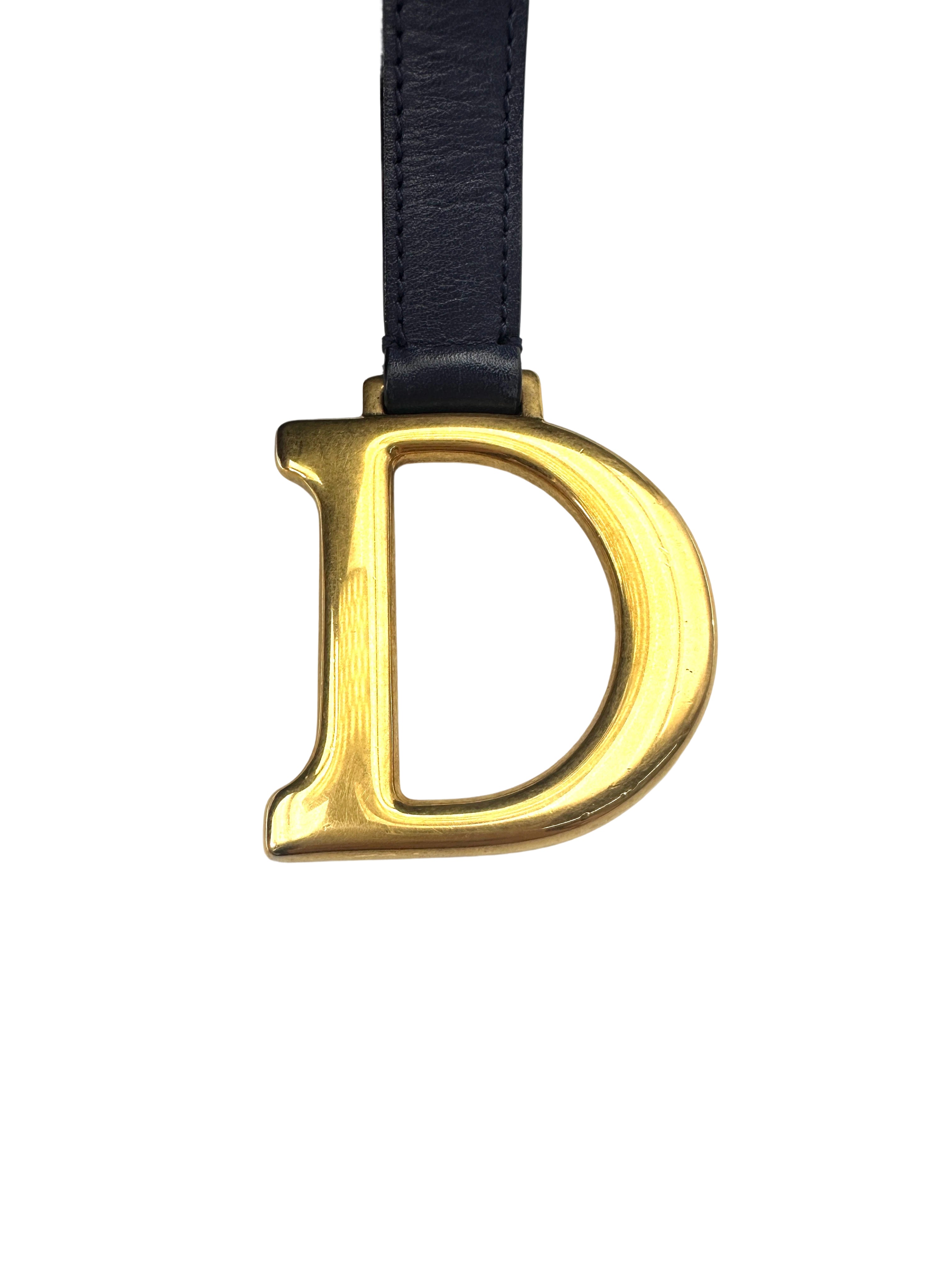 Christian Dior Navy Leather Medium Size Saddle Bag DR738