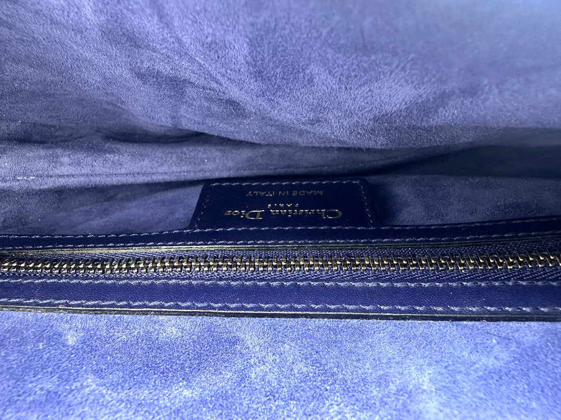 Christian Dior Navy Leather Medium Size Saddle Bag DR738