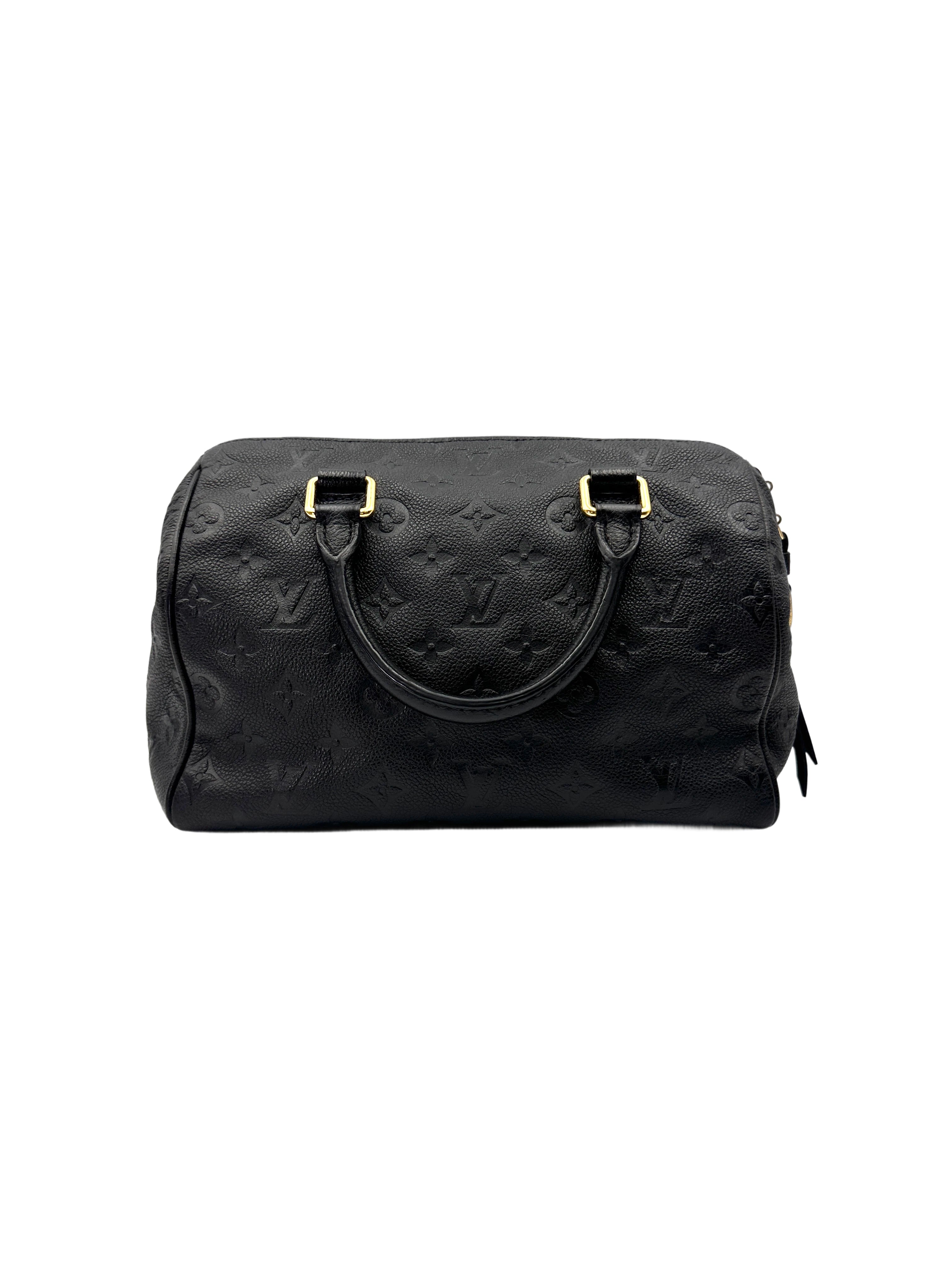 Louis Vuitton Speedy25 Black Monogram Empreinte Leather Handle Bag LV2756