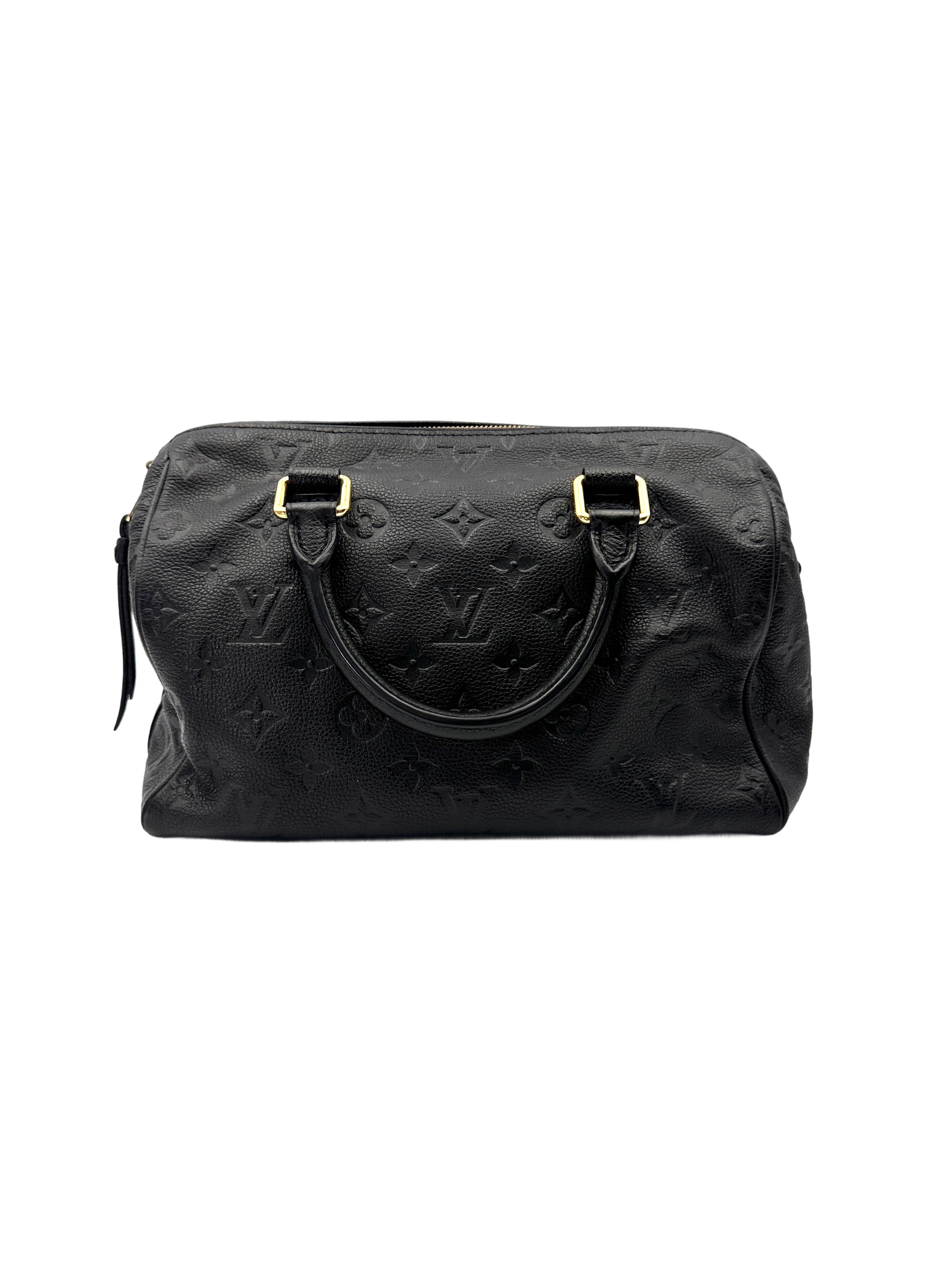 Louis Vuitton Speedy25 Black Monogram Empreinte Leather Handle Bag LV2756