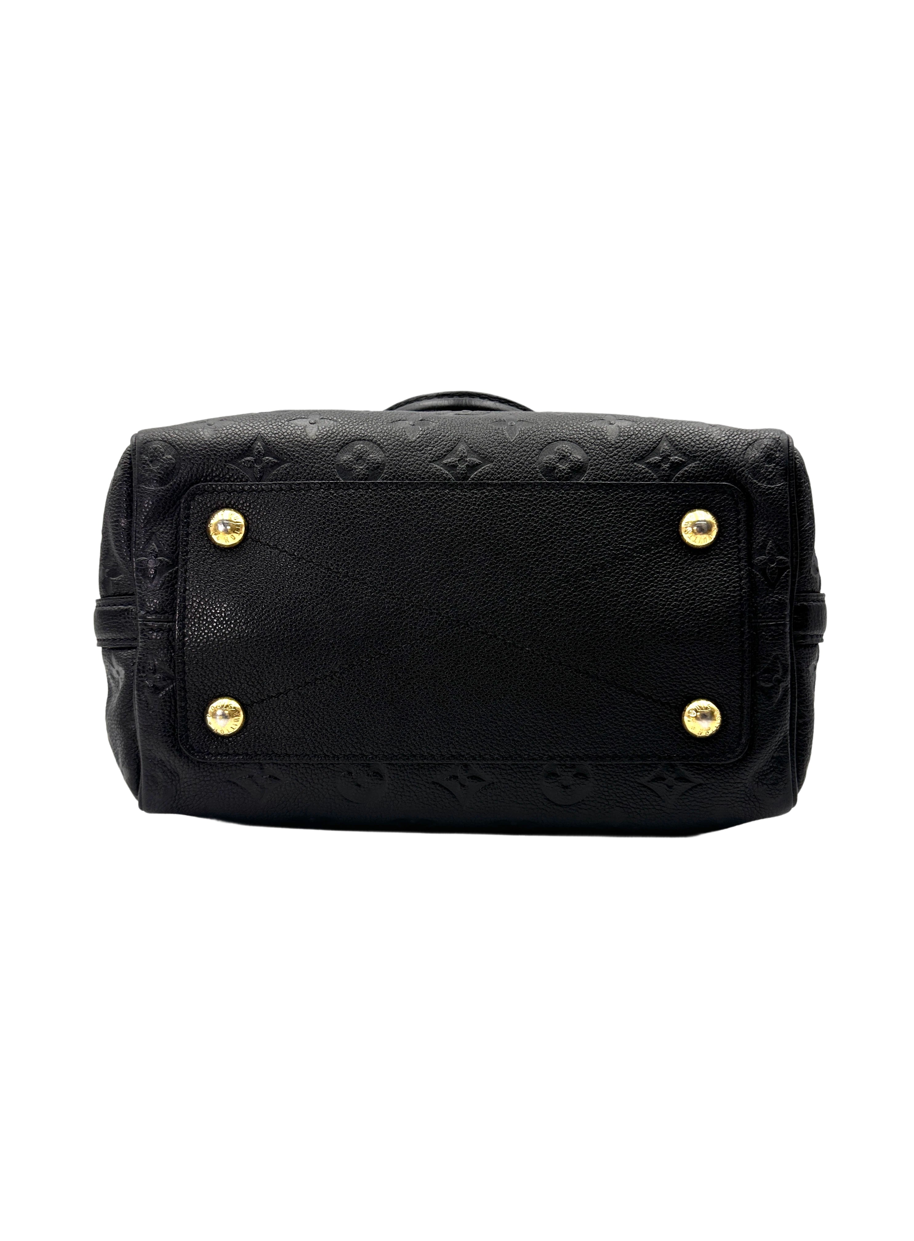 Louis Vuitton Speedy25 Black Monogram Empreinte Leather Handle Bag LV2756