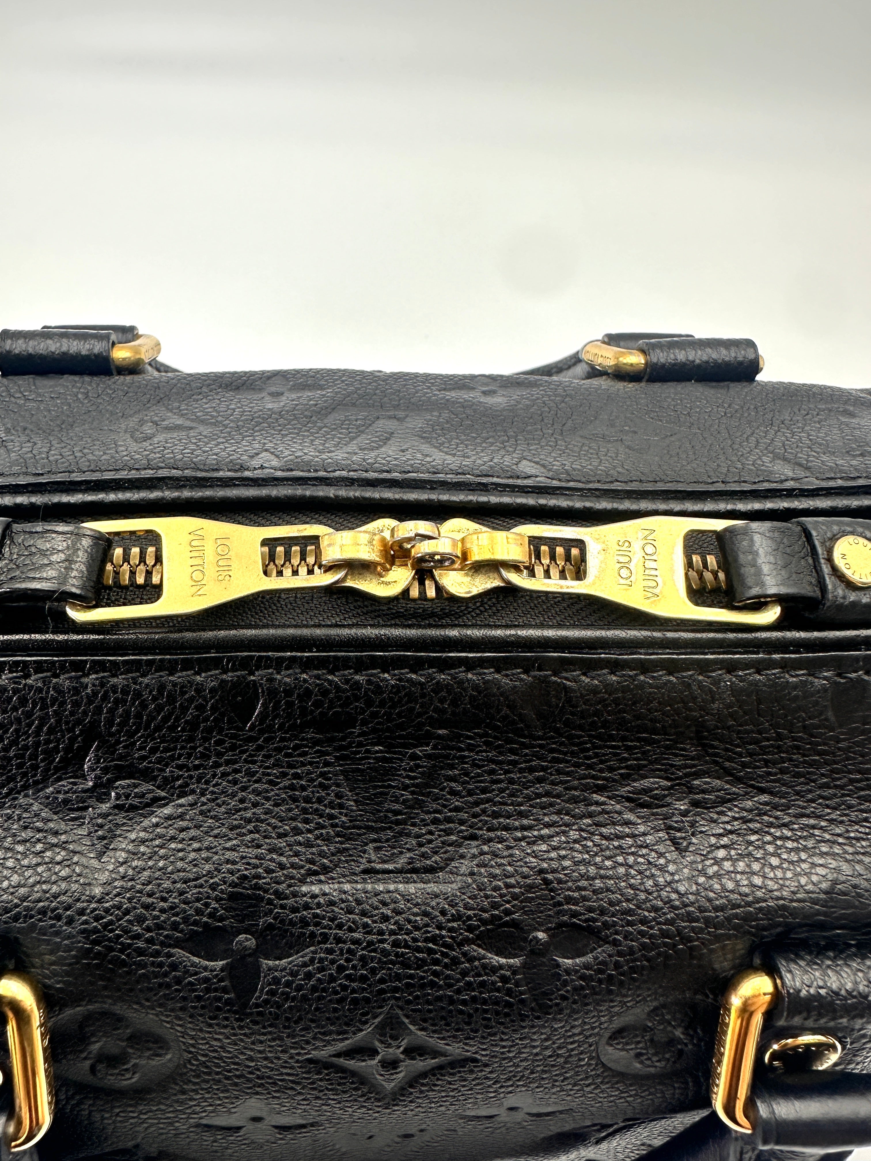 Louis Vuitton Speedy25 Black Monogram Empreinte Leather Handle Bag LV2756