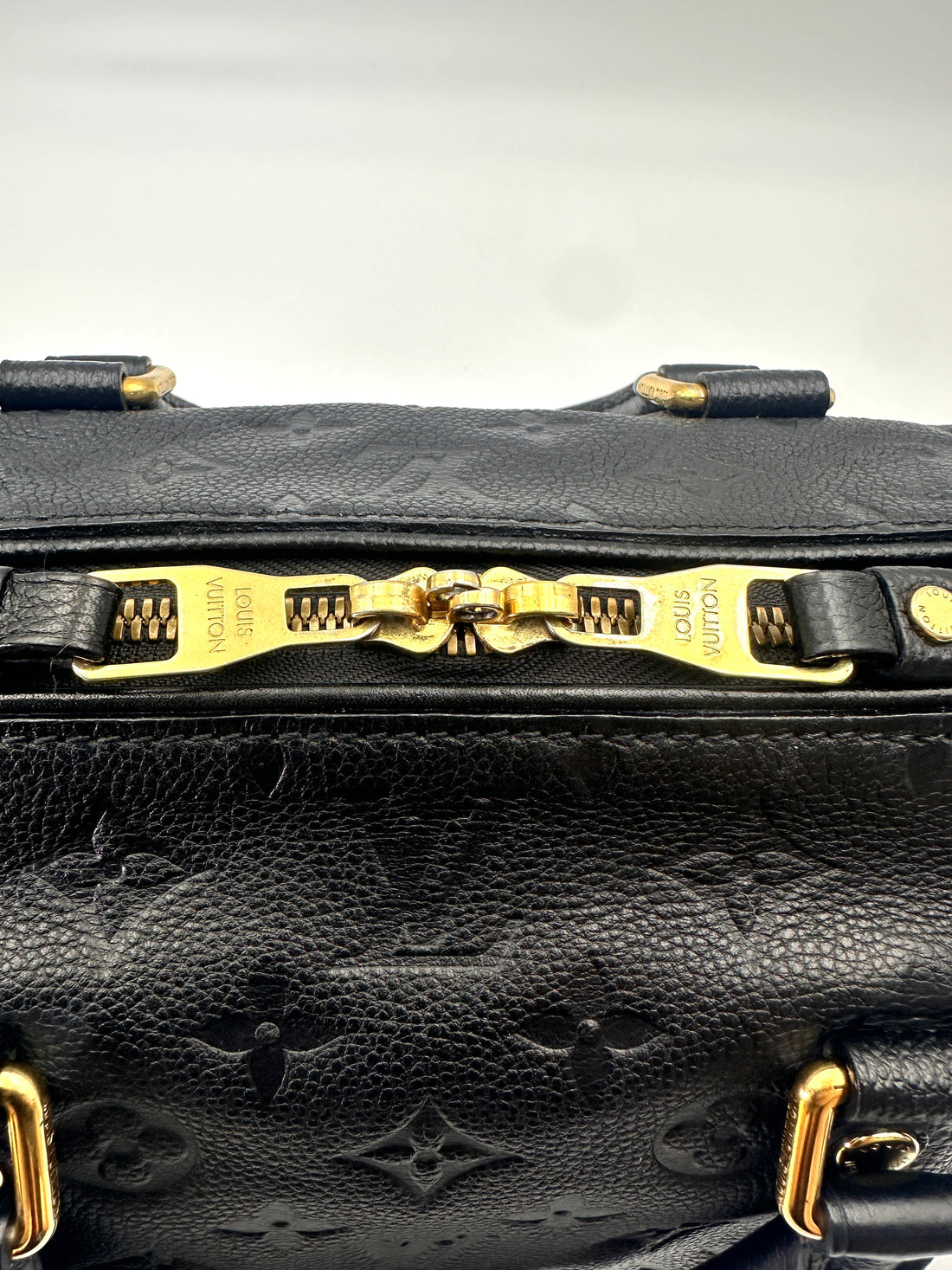Louis Vuitton Speedy25 Black Monogram Empreinte Leather Handle Bag LV2756