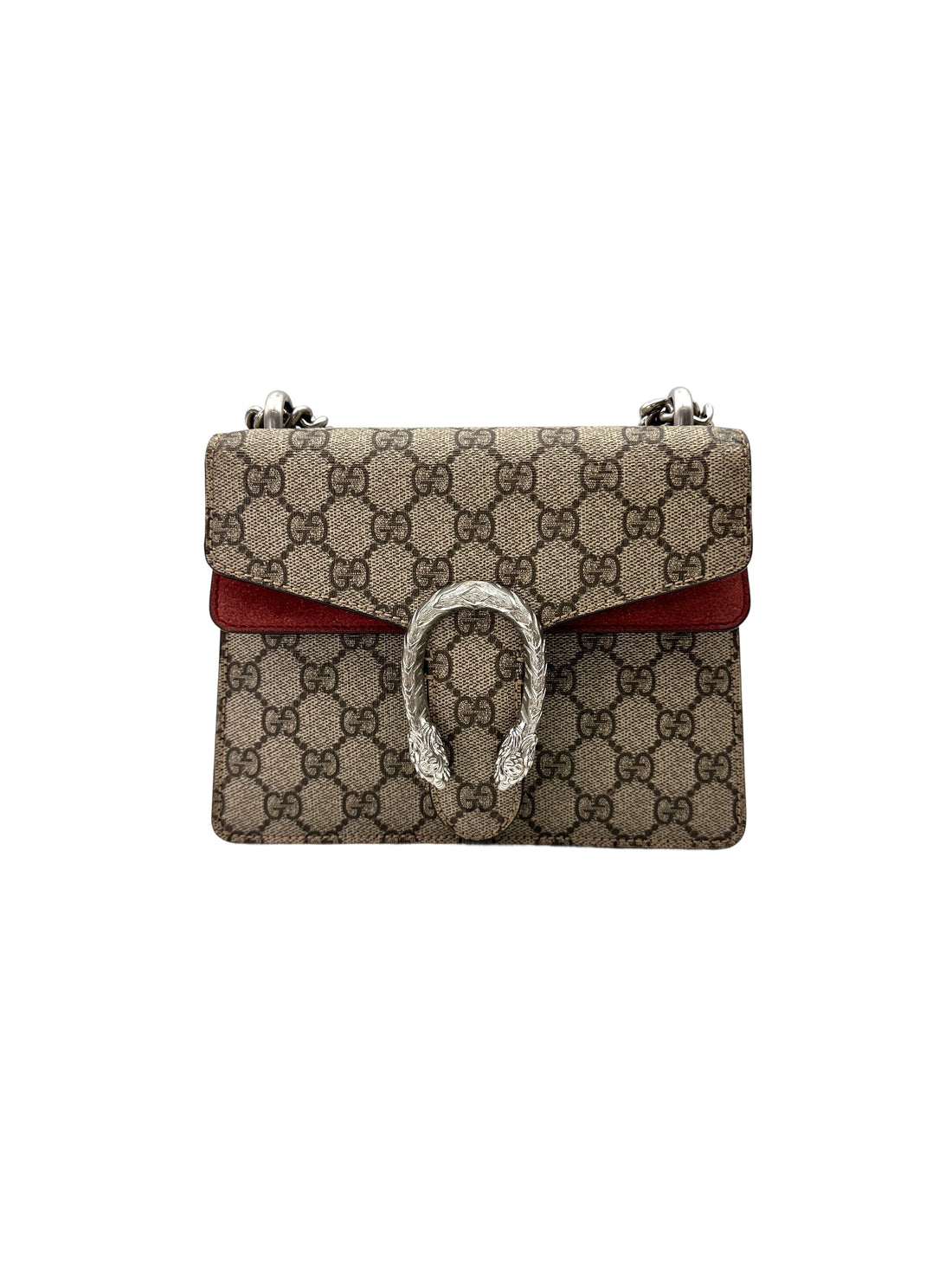 Gucci Dionysus GG Supreme Canvas Small Size Shoulder Bag With Red Trim GG1012