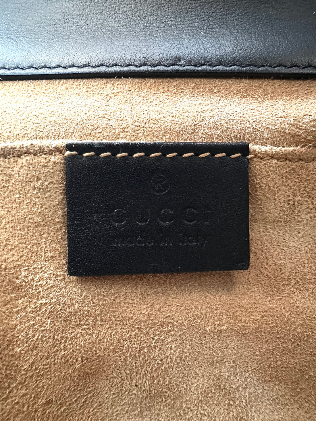 Gucci Padlock Black Pearl Studded Leather Chain Bag With Gold Hardware GG1017