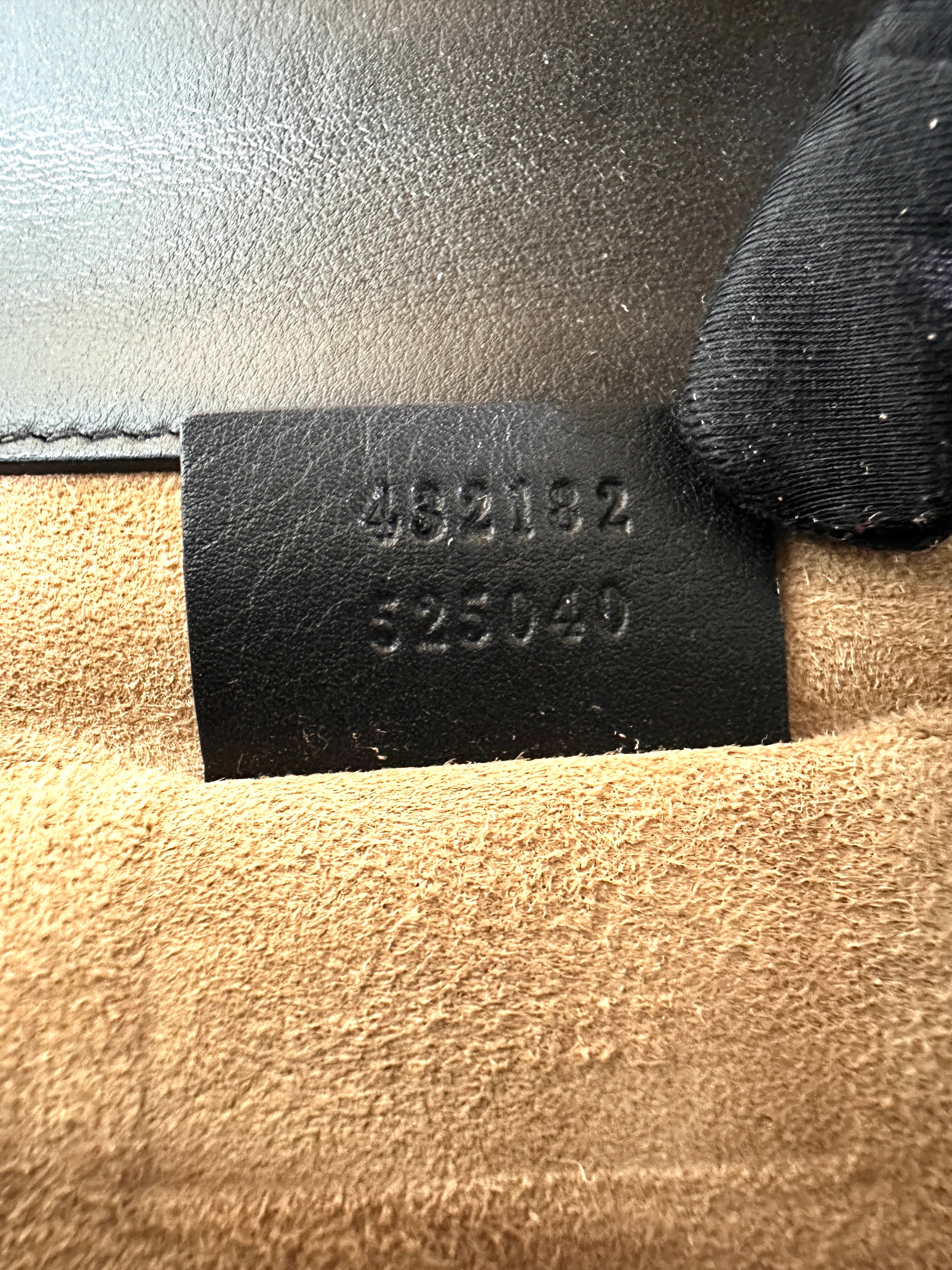 Gucci Padlock Black Pearl Studded Leather Chain Bag With Gold Hardware GG1017
