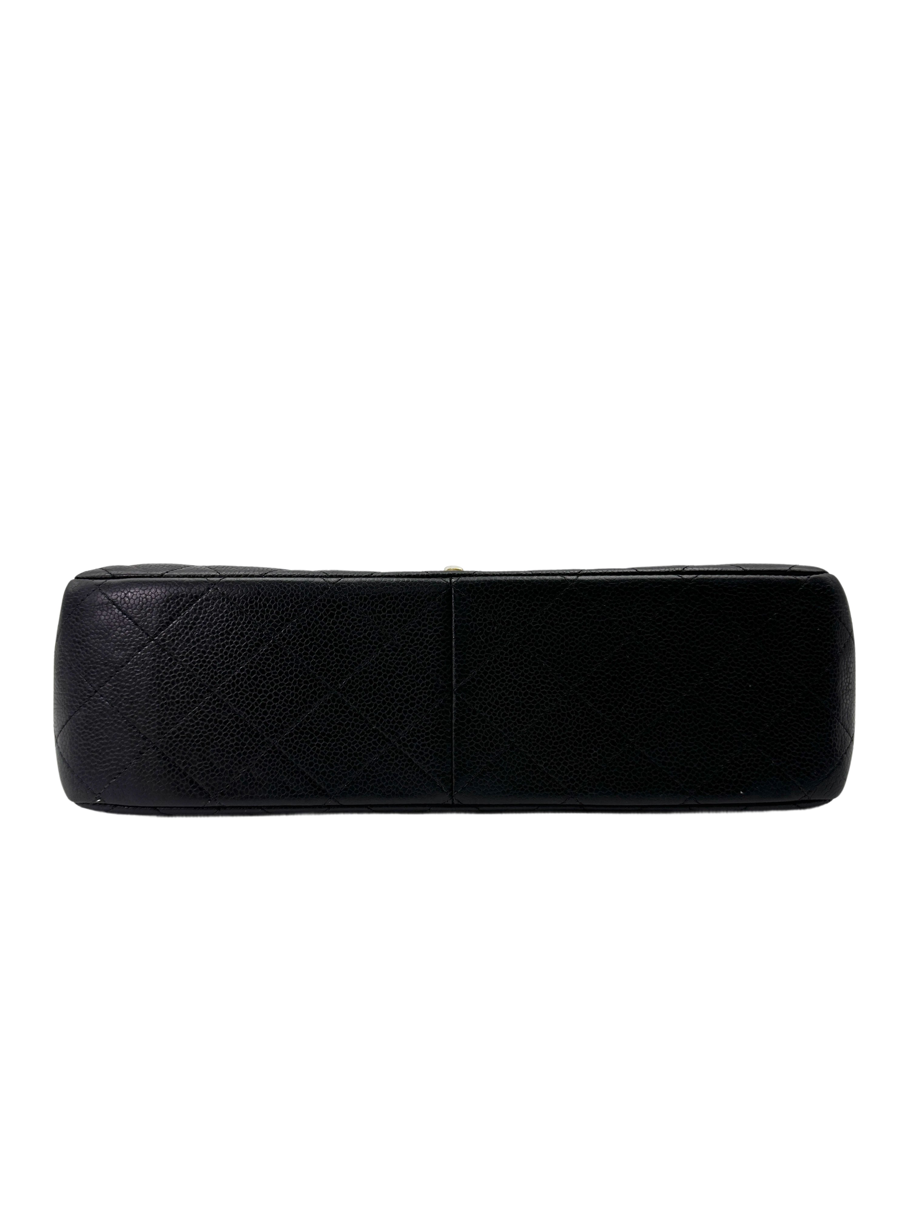 Chanel Classic Flap Black Quilted Lambskin Jumbo Shoulder Bag With Gold Buckle(16***65) CC1977