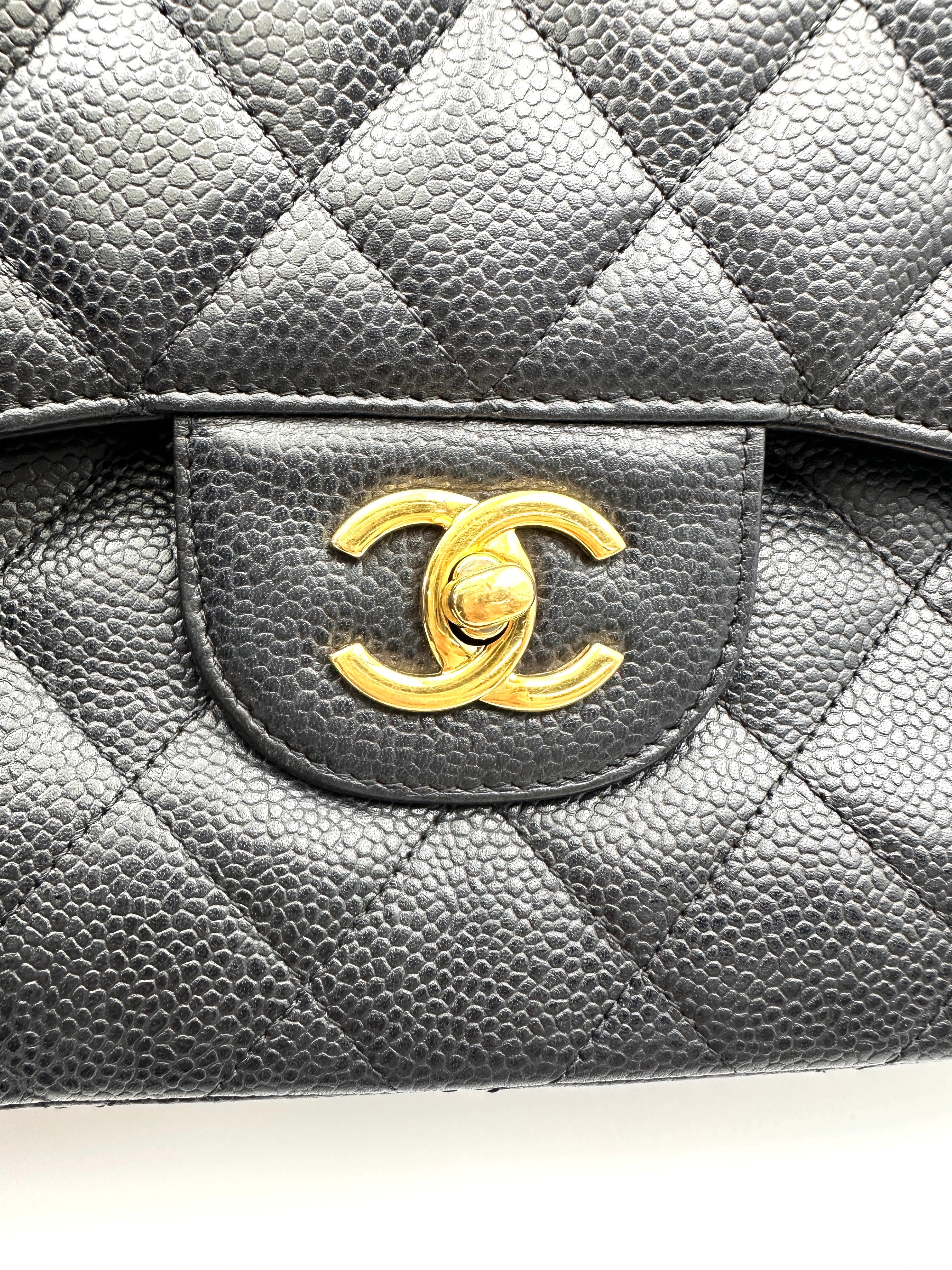 Chanel Classic Flap Black Quilted Lambskin Jumbo Shoulder Bag With Gold Buckle(16***65) CC1977