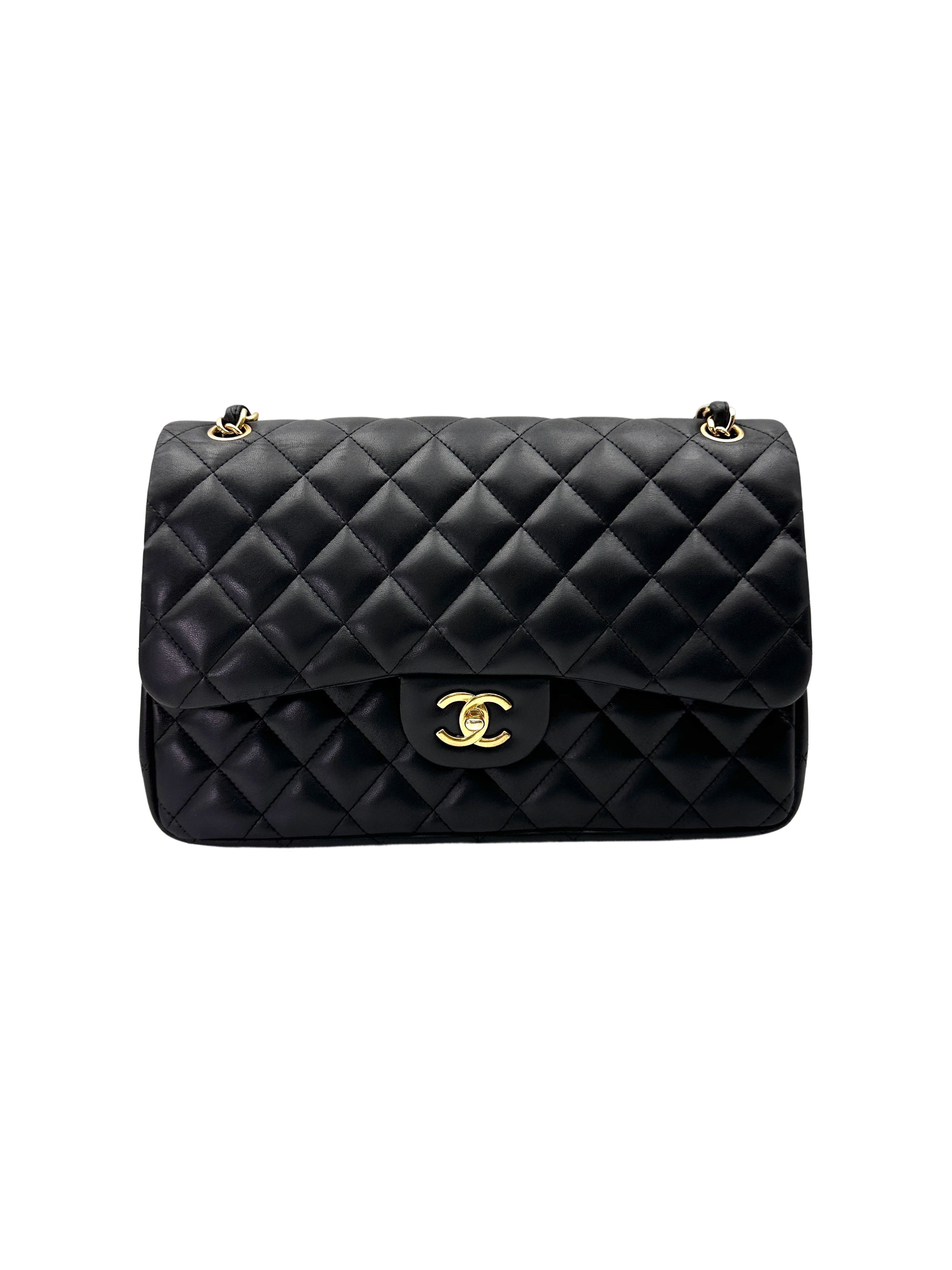 Chanel Classic Flap Black Quilted Lambskin Shoulder Bag With Gold Buckle(15***53) CC1980