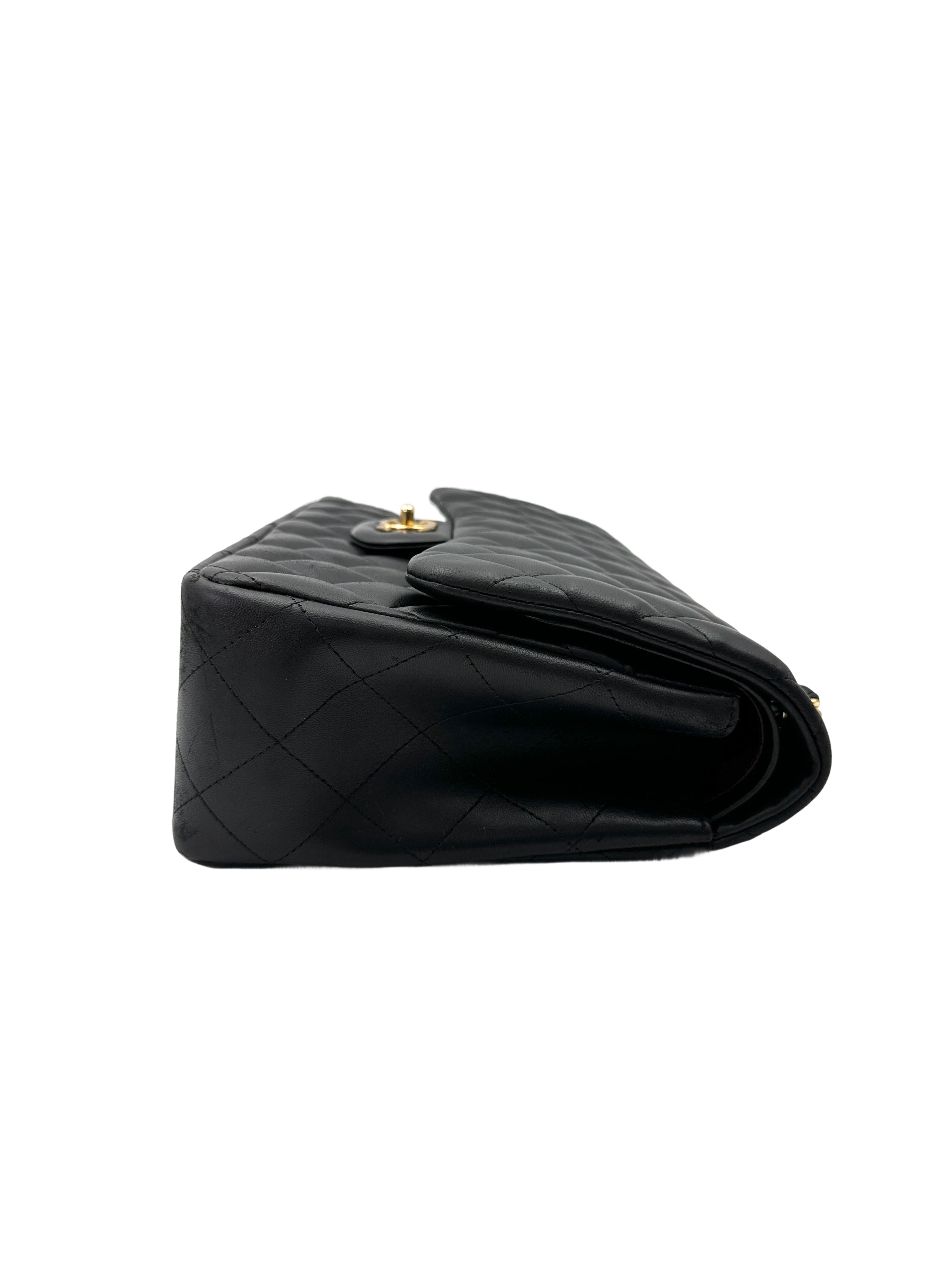 Chanel Classic Flap Black Quilted Lambskin Shoulder Bag With Gold Buckle(15***53) CC1980