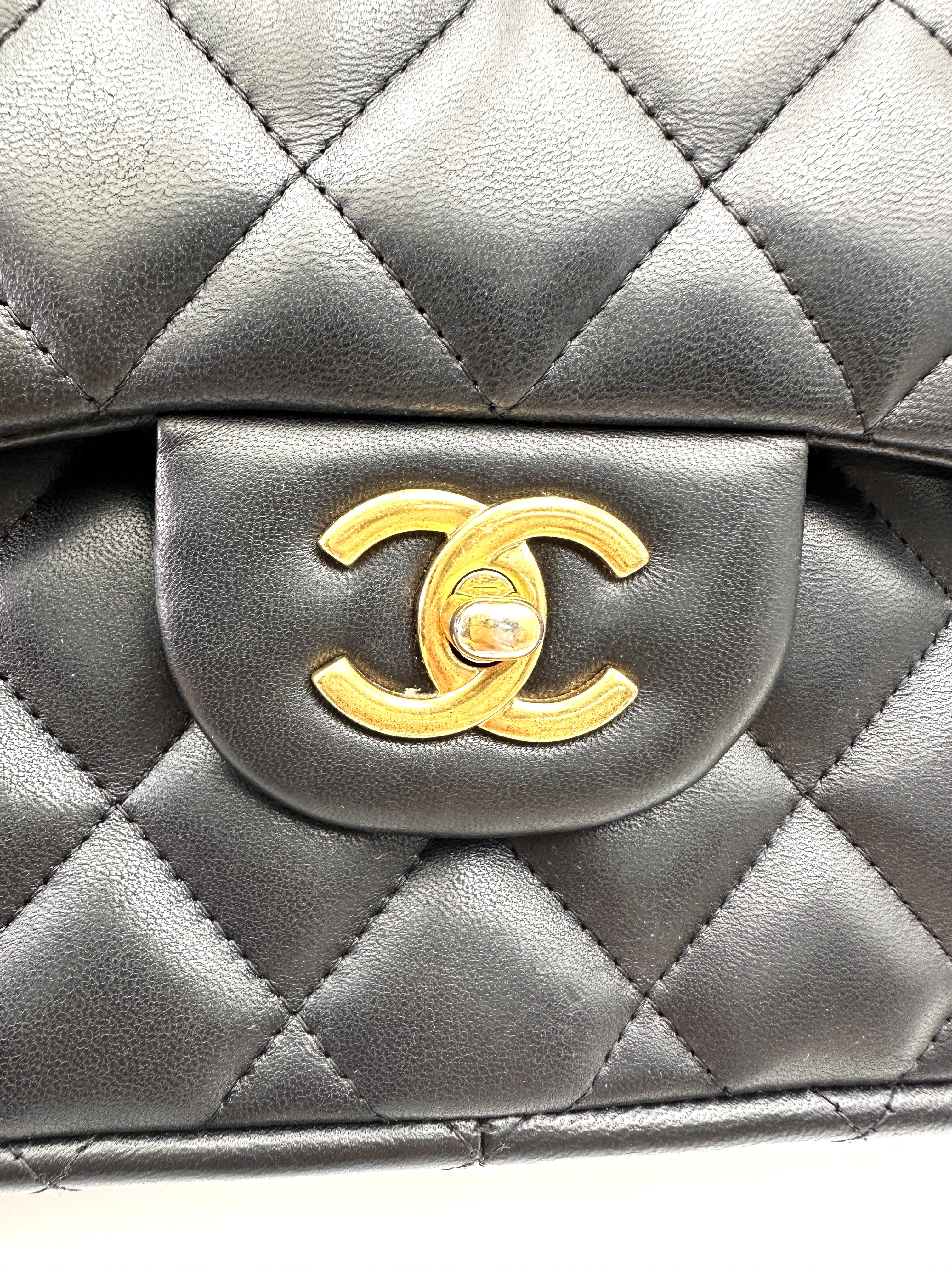 Chanel Classic Flap Black Quilted Lambskin Shoulder Bag With Gold Buckle(15***53) CC1980
