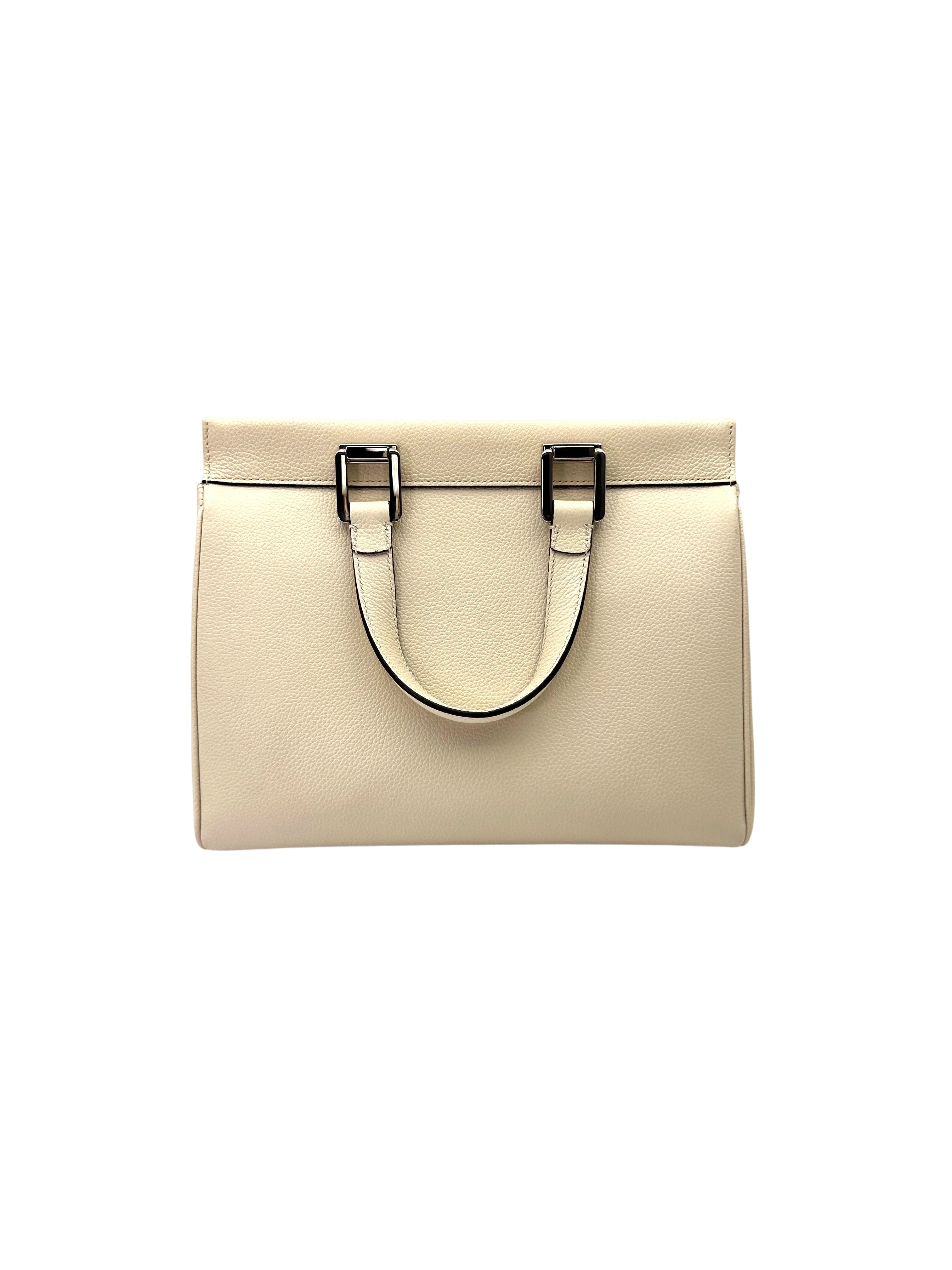 Gucci Zumi White Leather Handle Bag GG1013
