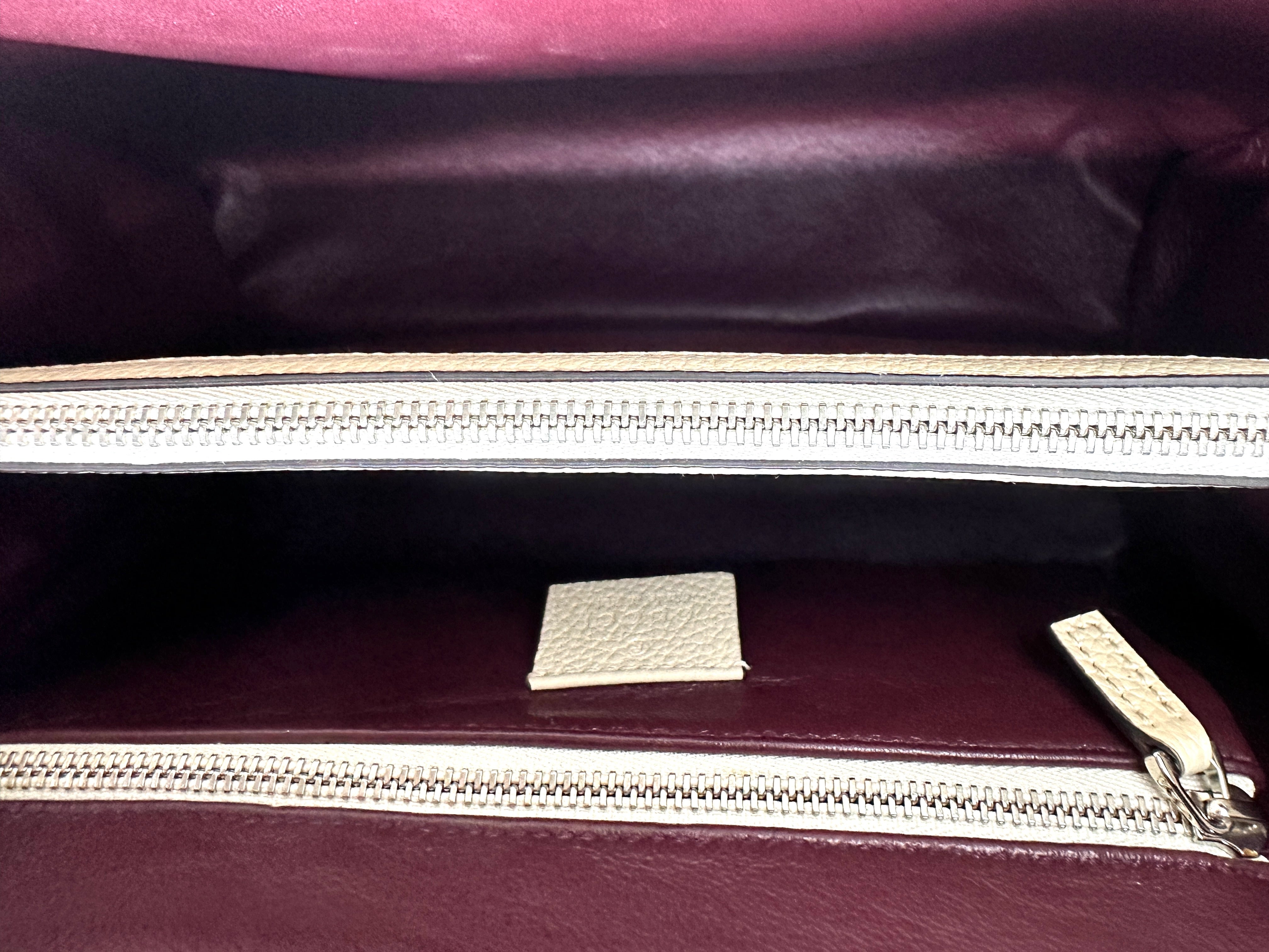 Gucci Zumi White Leather Handle Bag GG1013