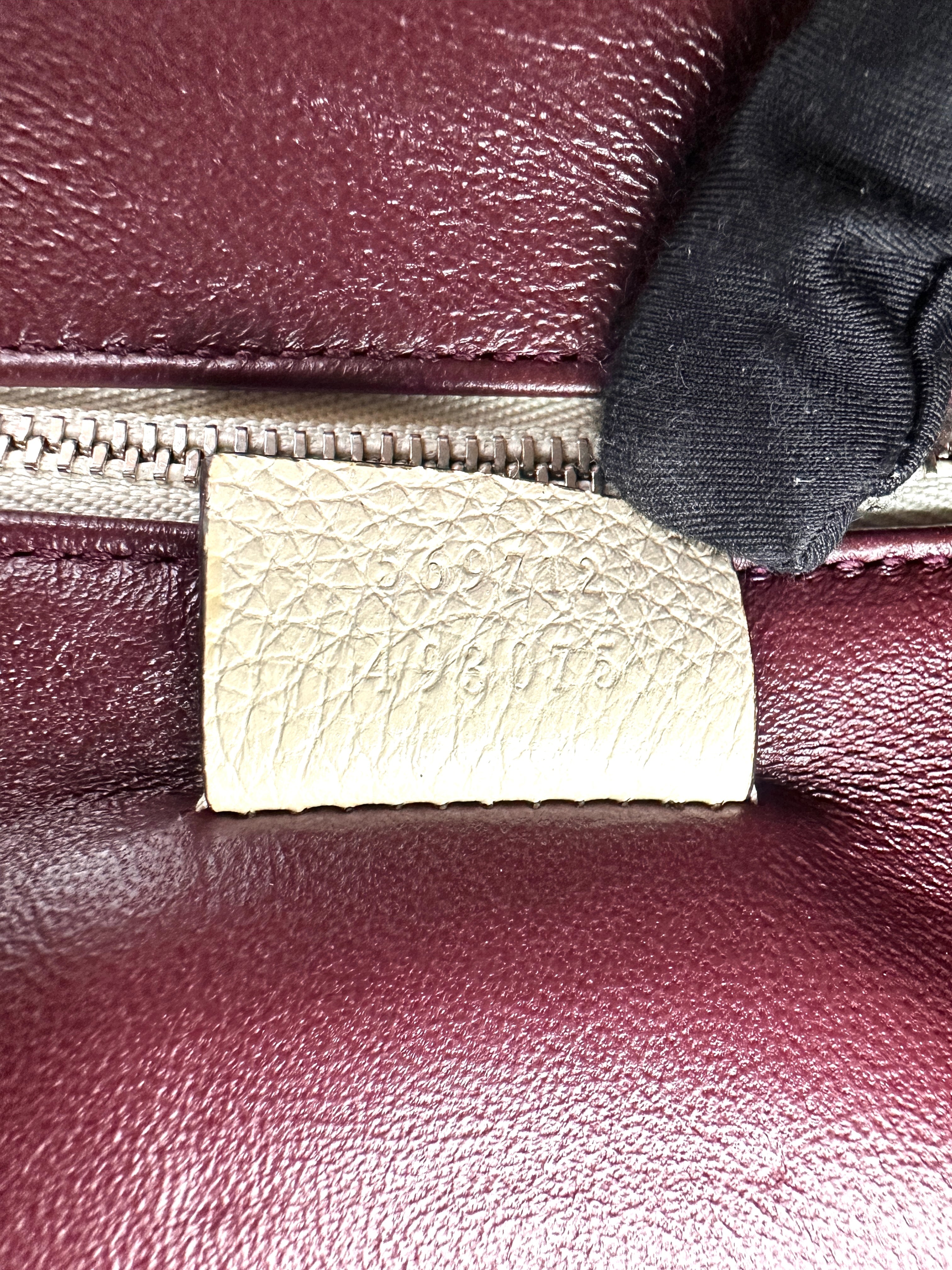 Gucci Zumi White Leather Handle Bag GG1013