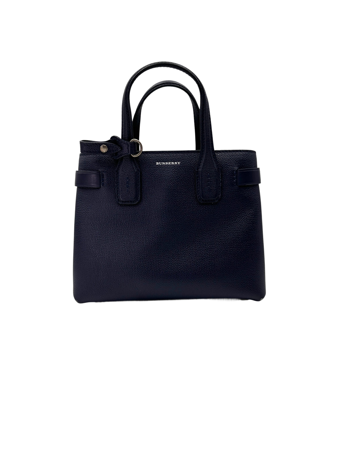 Burberry The Banner Navy Leather Handle Bag BR55
