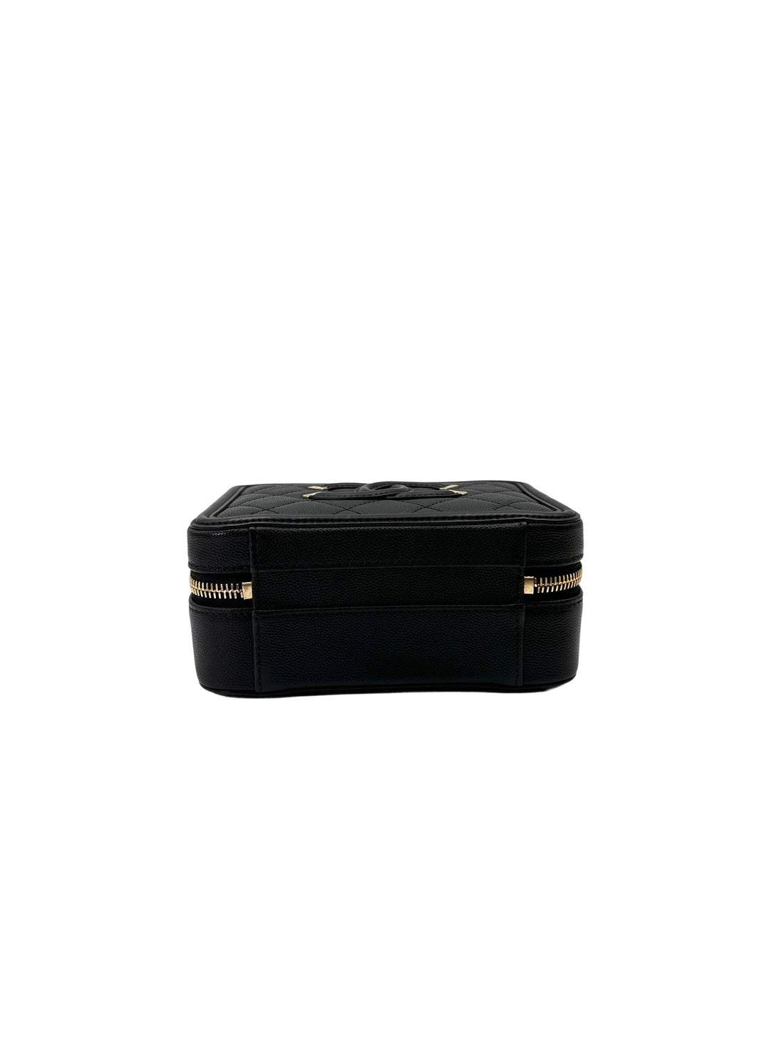 Chanel CC Filigree Navy Quilted Leather Small Size Vanity Case(25***04) IRIS226