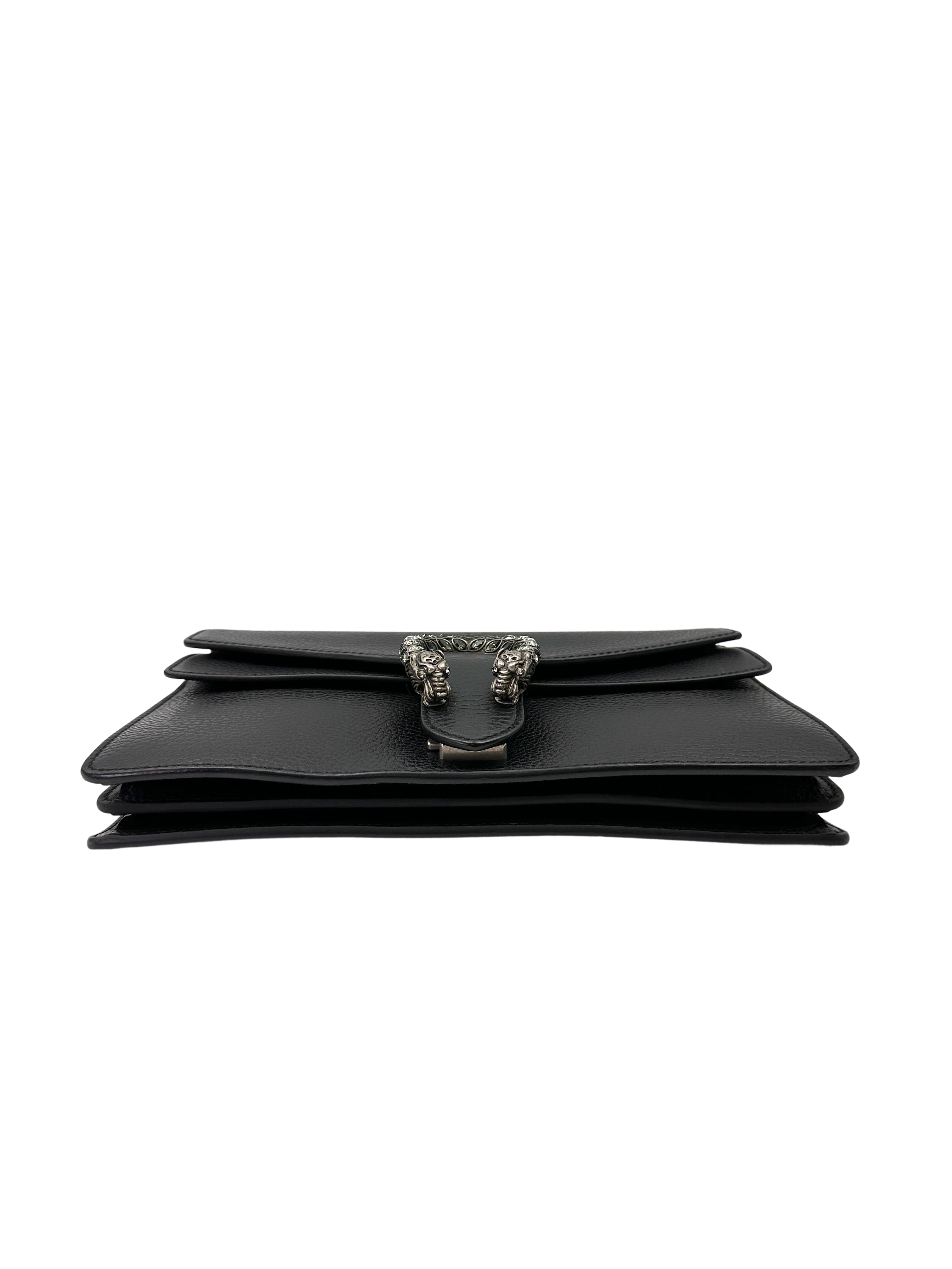 Gucci Dionysus Black Leather Shoulder Bag GG1033
