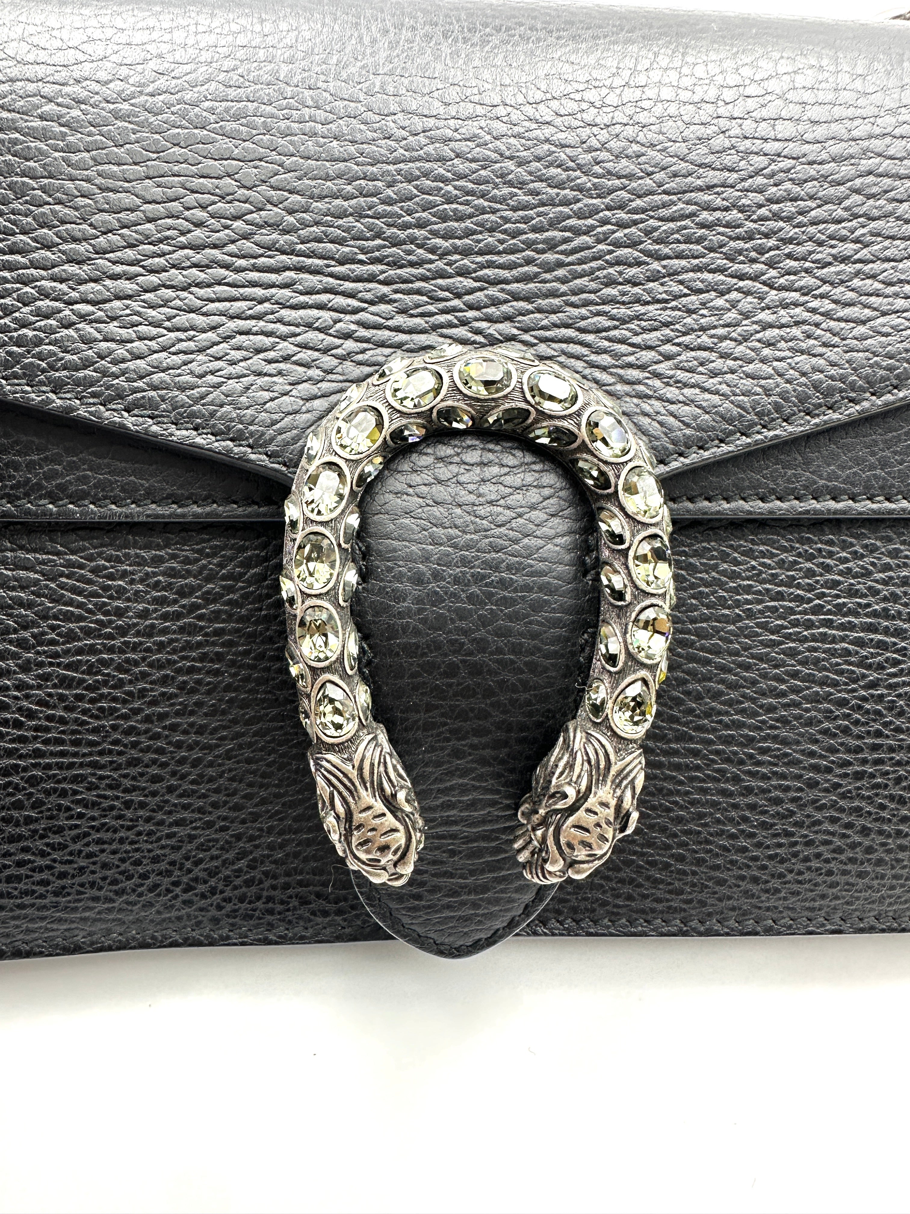 Gucci Dionysus Black Leather Shoulder Bag GG1033