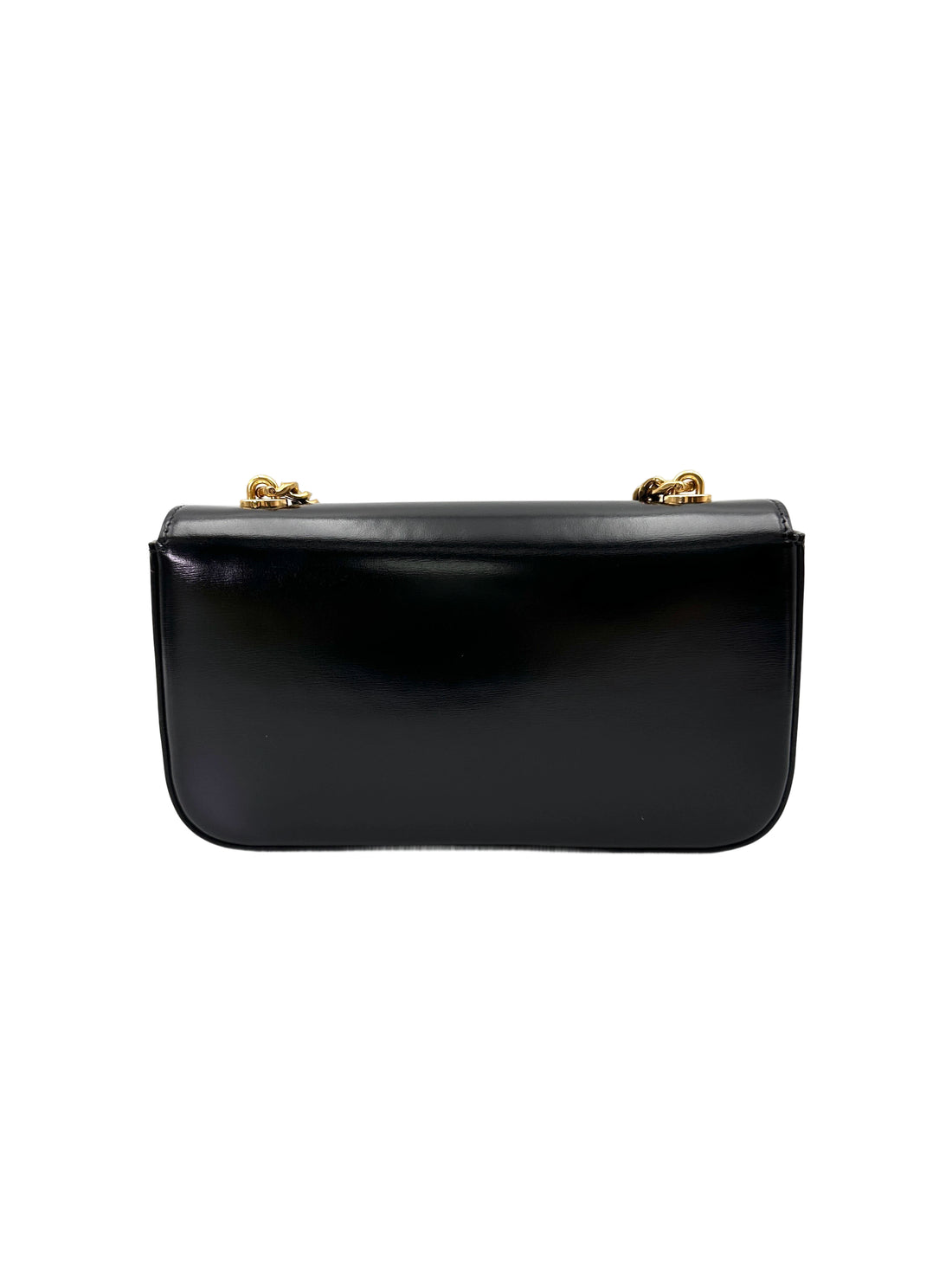Celine Claude Triomphe Black Leather Shoulder Bag CES