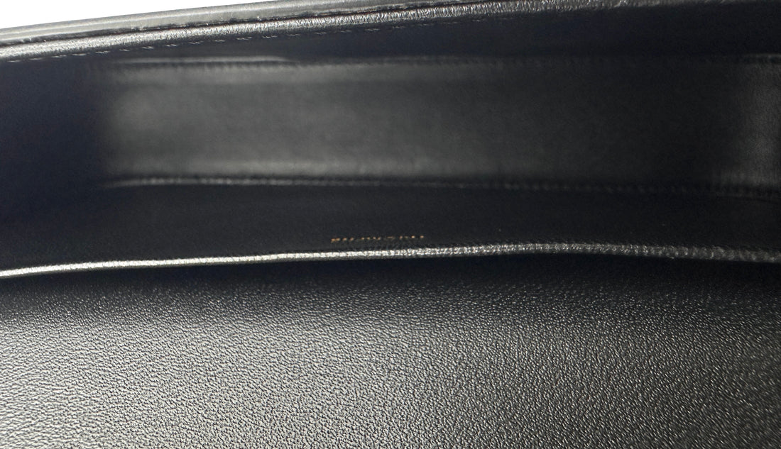 Celine Claude Triomphe Black Leather Shoulder Bag CES