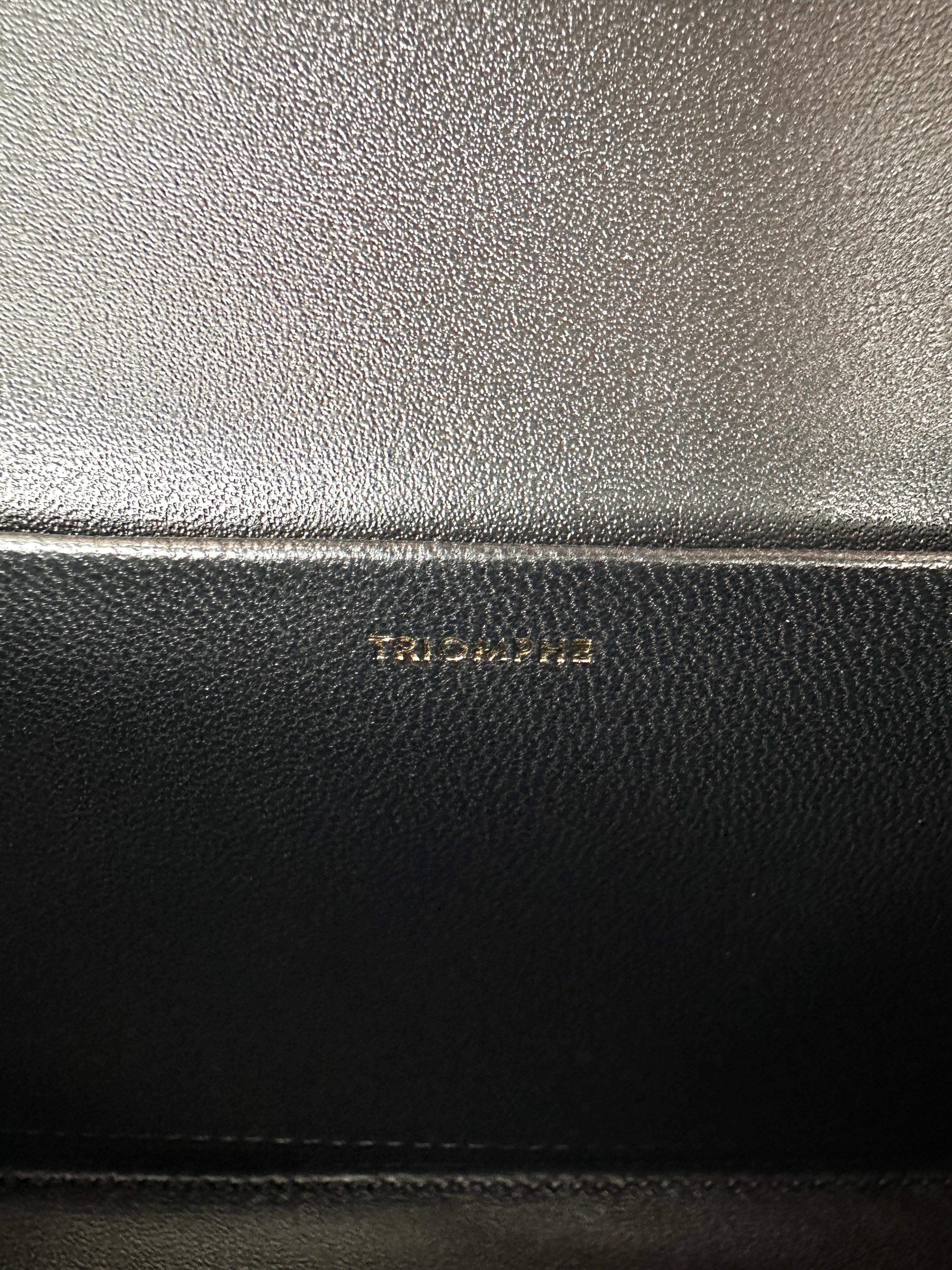 Celine Claude Triomphe Black Leather Shoulder Bag CES