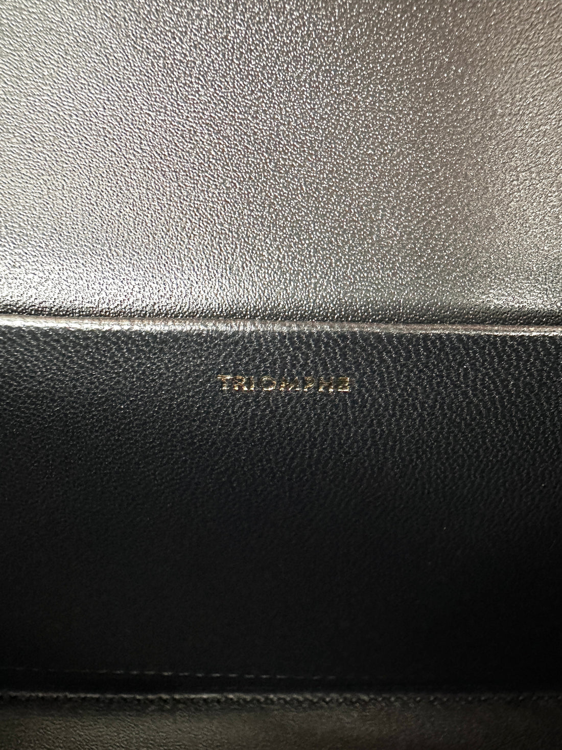 Celine Claude Triomphe Black Leather Shoulder Bag CES