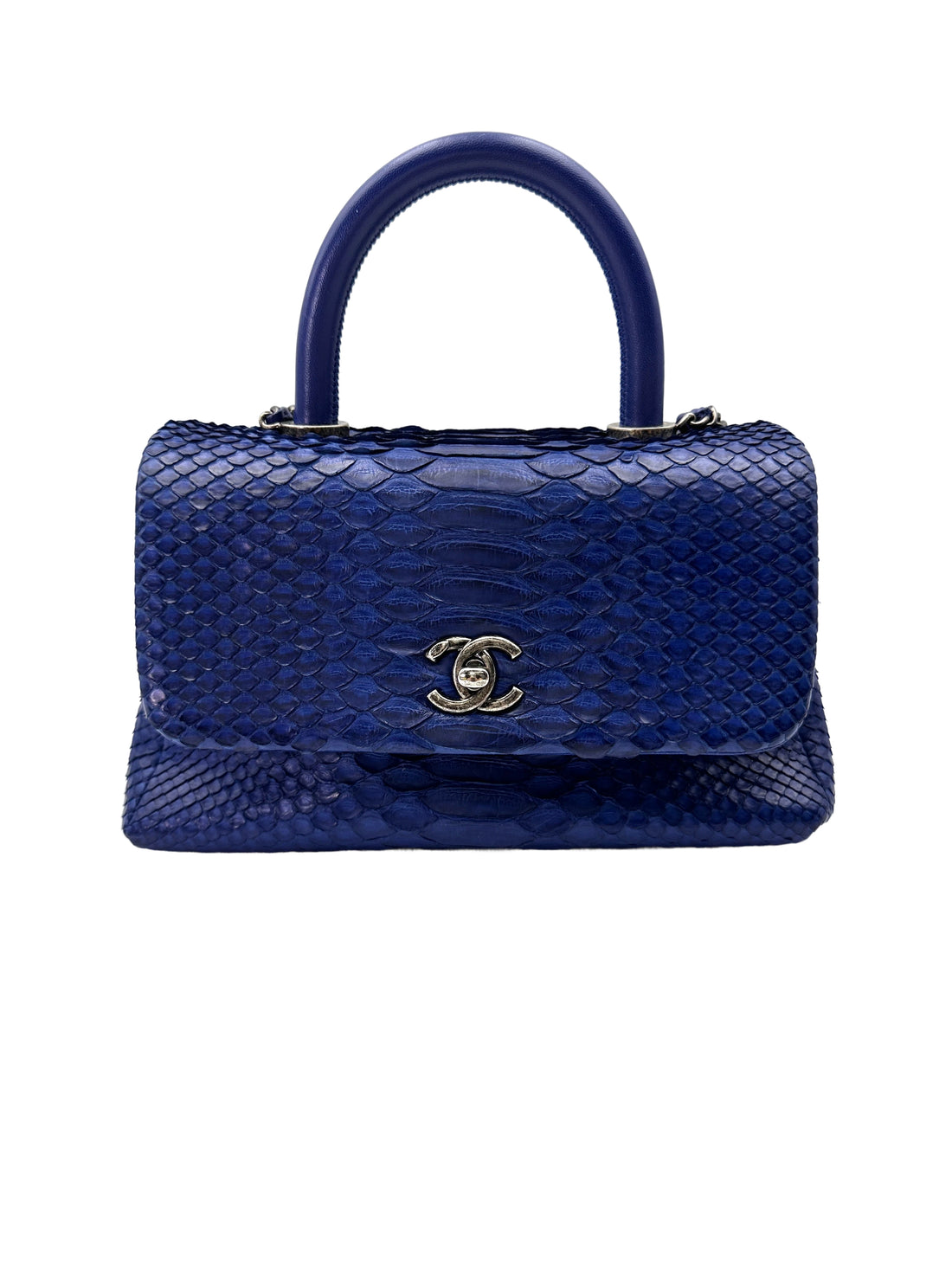 Chanel CoCo Handle Blue Python Leather Shoulder Bag(22***22) CC1979