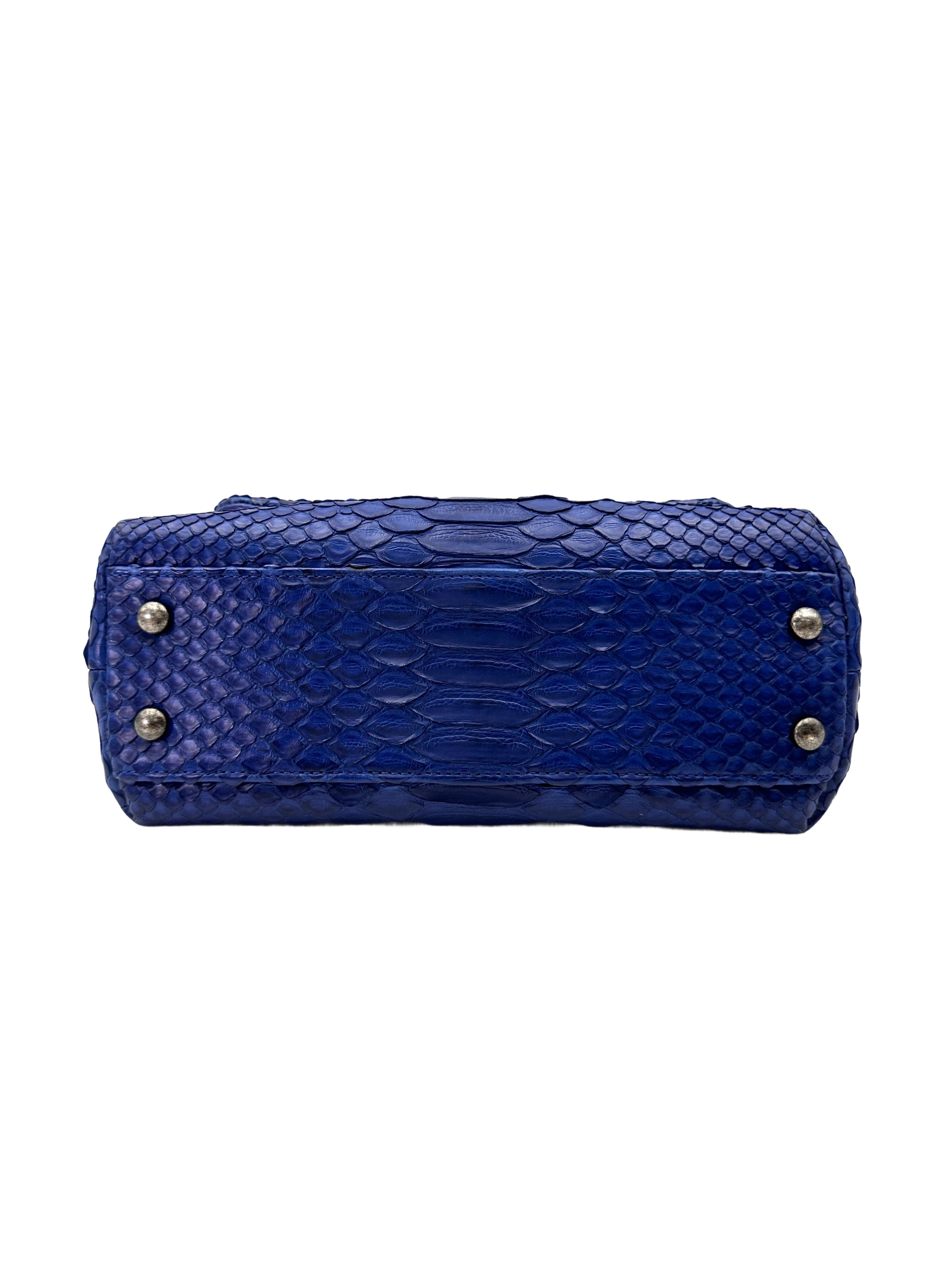 Chanel CoCo Handle Blue Python Leather Shoulder Bag(22***22) CC1979