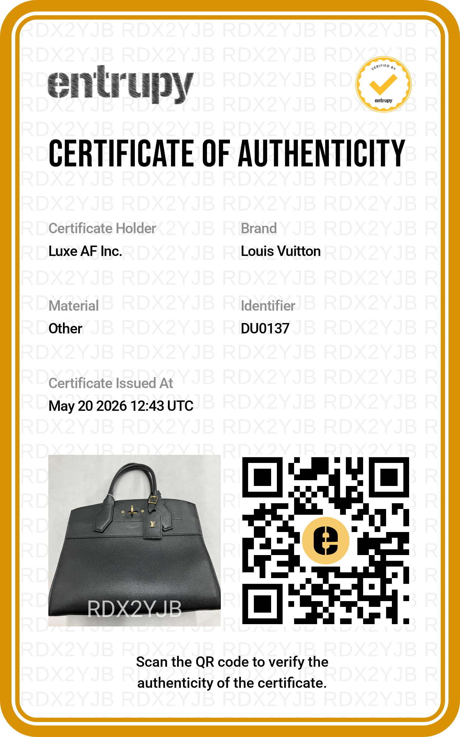 Louis Vuitton City Steamer Black Grained Leather Handle Bag LV2766