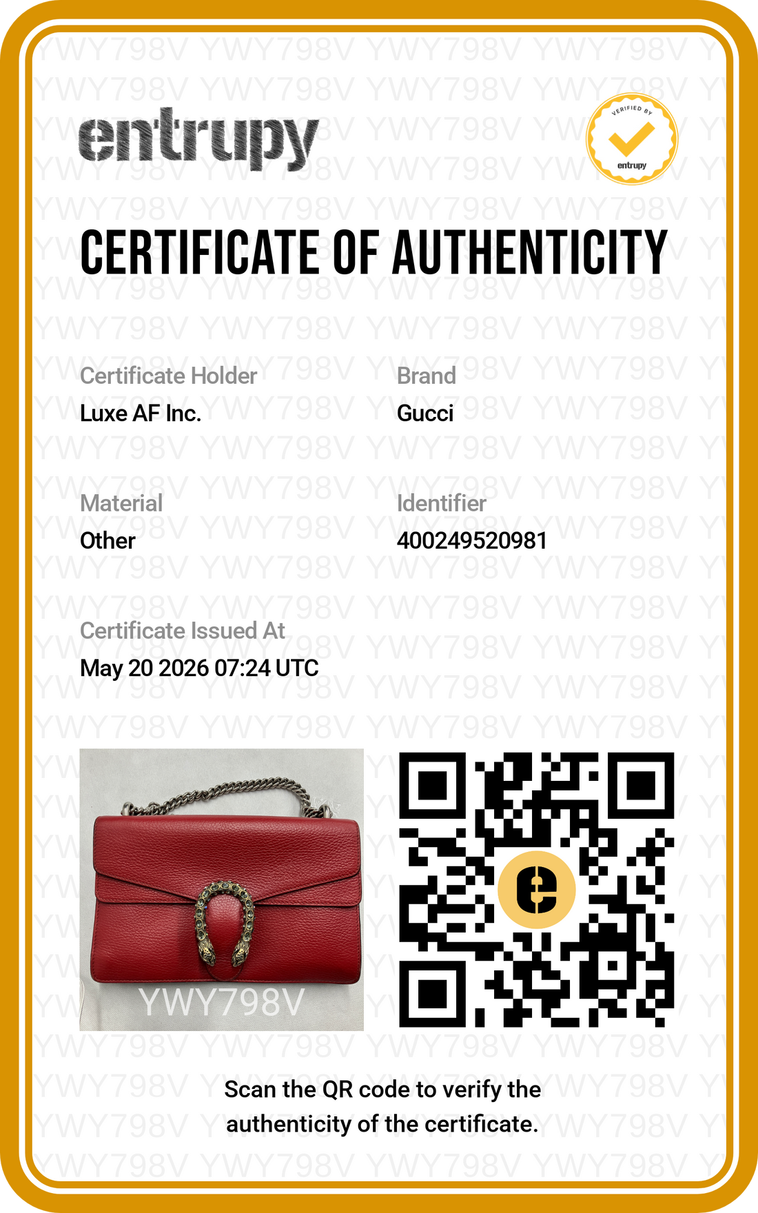 Gucci Dionysus Red Leather Medium Size Shoulder Bag GG1101
