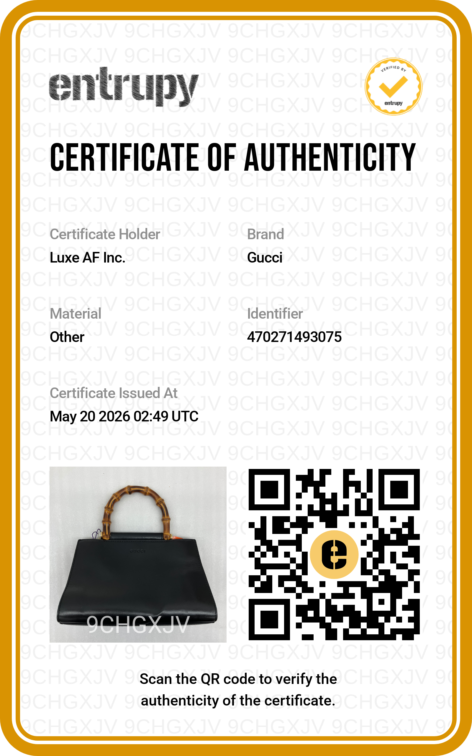Gucci Nymphaea Black Leather Bamboo Top Handle Bag GG1021